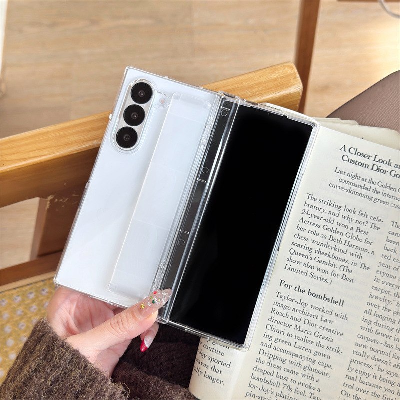 Compatible with Samsung Z Fold8U phone case, 7/6/5 wrist strap, central hinge, full coverage, foldable screen, drop-proof protective case.