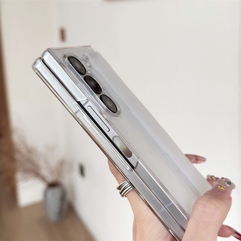 Compatible with Samsung Z Fold8U phone case, 7/6/5 wrist strap, central hinge, full coverage, foldable screen, drop-proof protective case.