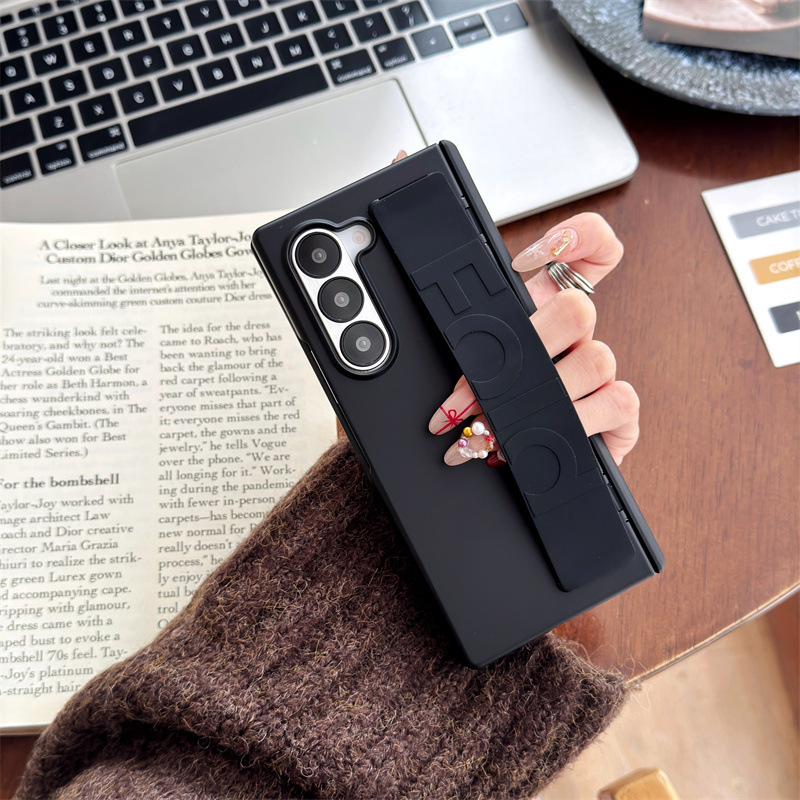 Compatible with Samsung Z Fold8U phone case, 7/6/5 wrist strap, central hinge, full coverage, foldable screen, drop-proof protective case.