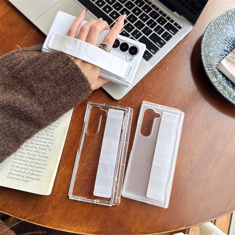 Compatible with Samsung Z Fold8U phone case, 7/6/5 wrist strap, central hinge, full coverage, foldable screen, drop-proof protective case.