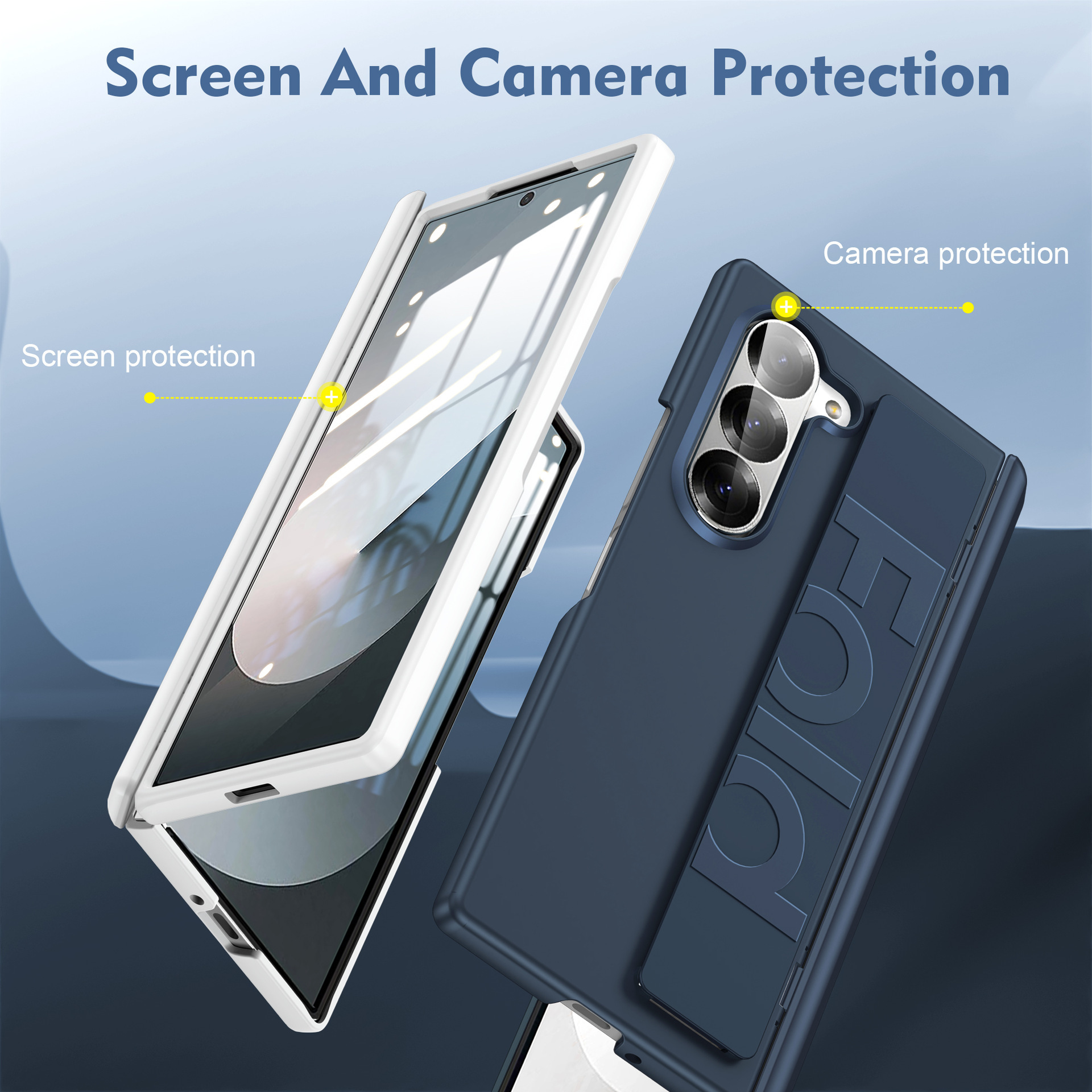 Compatible with Samsung Z Fold8U phone case, 7/6/5 wrist strap, central hinge, full coverage, foldable screen, drop-proof protective case.