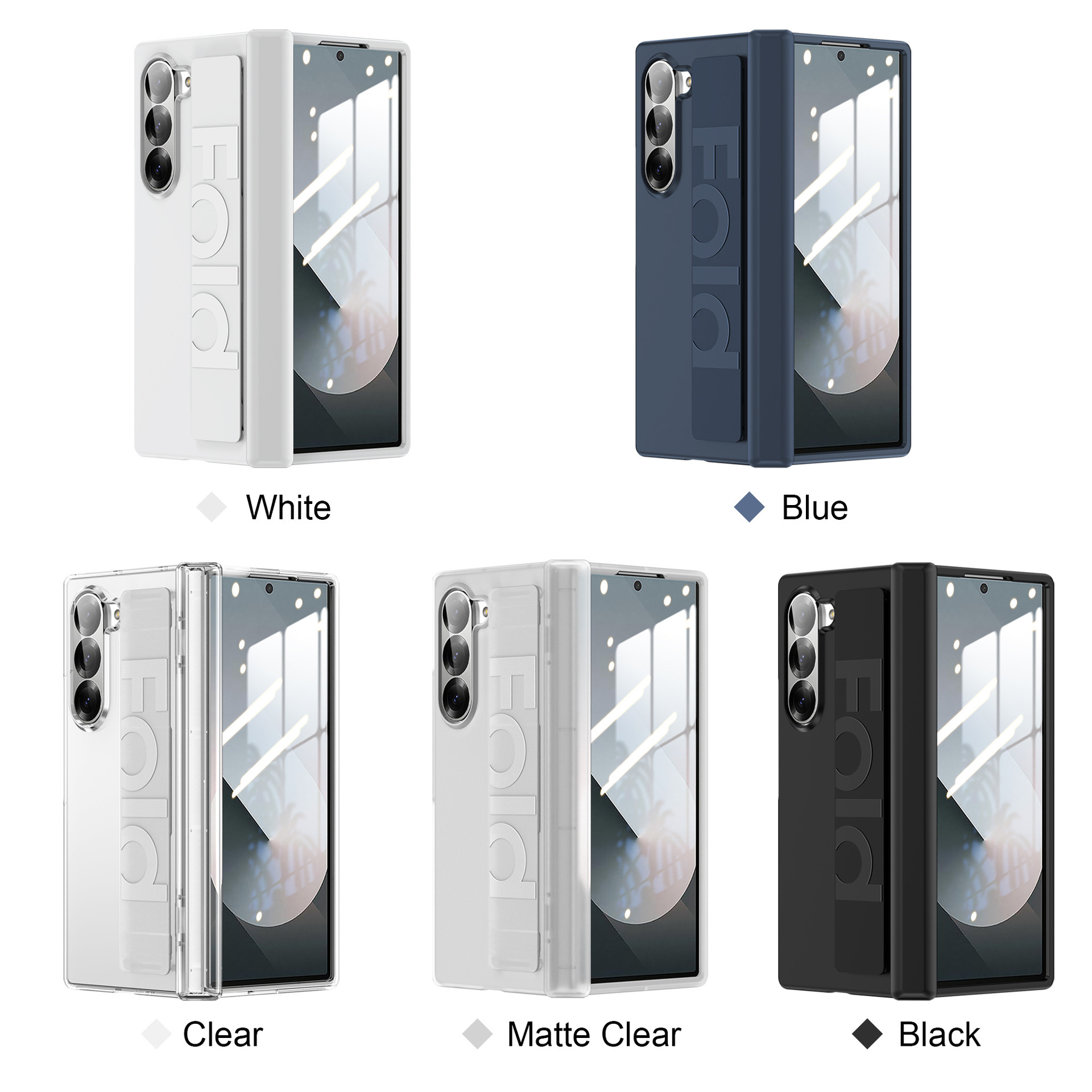 Compatible with Samsung Z Fold8U phone case, 7/6/5 wrist strap, central hinge, full coverage, foldable screen, drop-proof protective case.