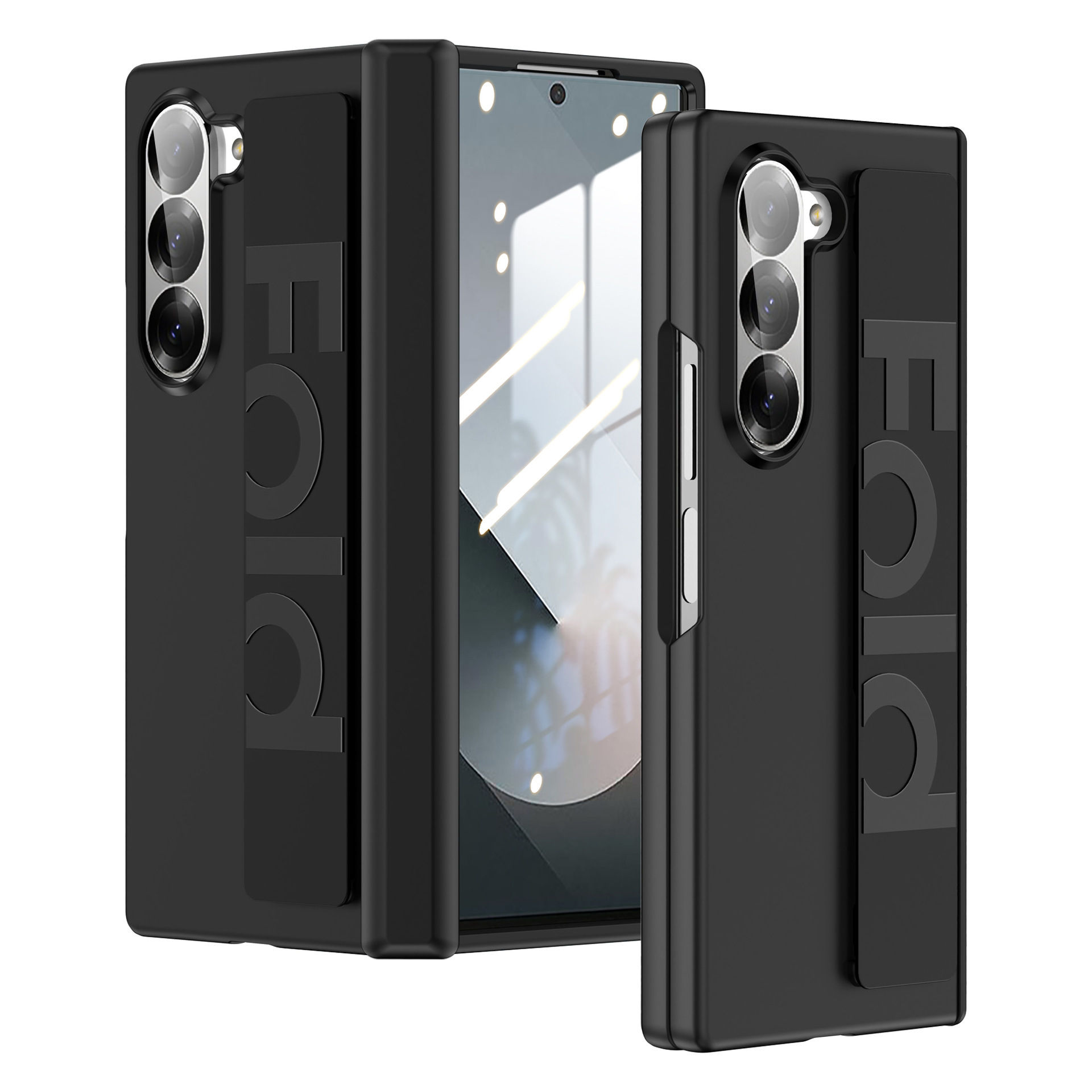 Compatible with Samsung Z Fold8U phone case, 7/6/5 wrist strap, central hinge, full coverage, foldable screen, drop-proof protective case.