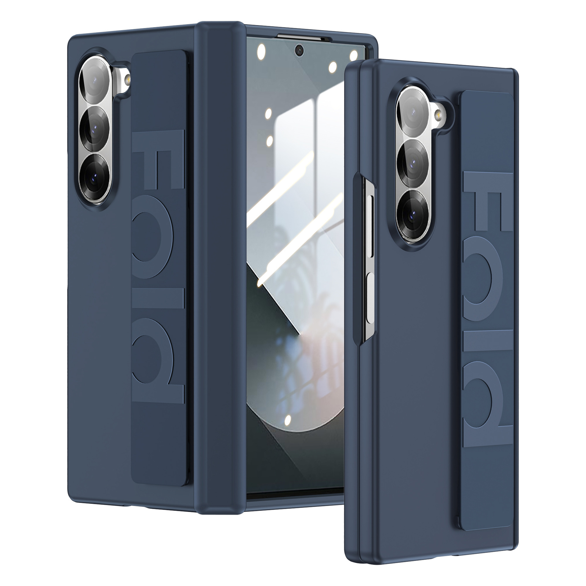 Compatible with Samsung Z Fold8U phone case, 7/6/5 wrist strap, central hinge, full coverage, foldable screen, drop-proof protective case.