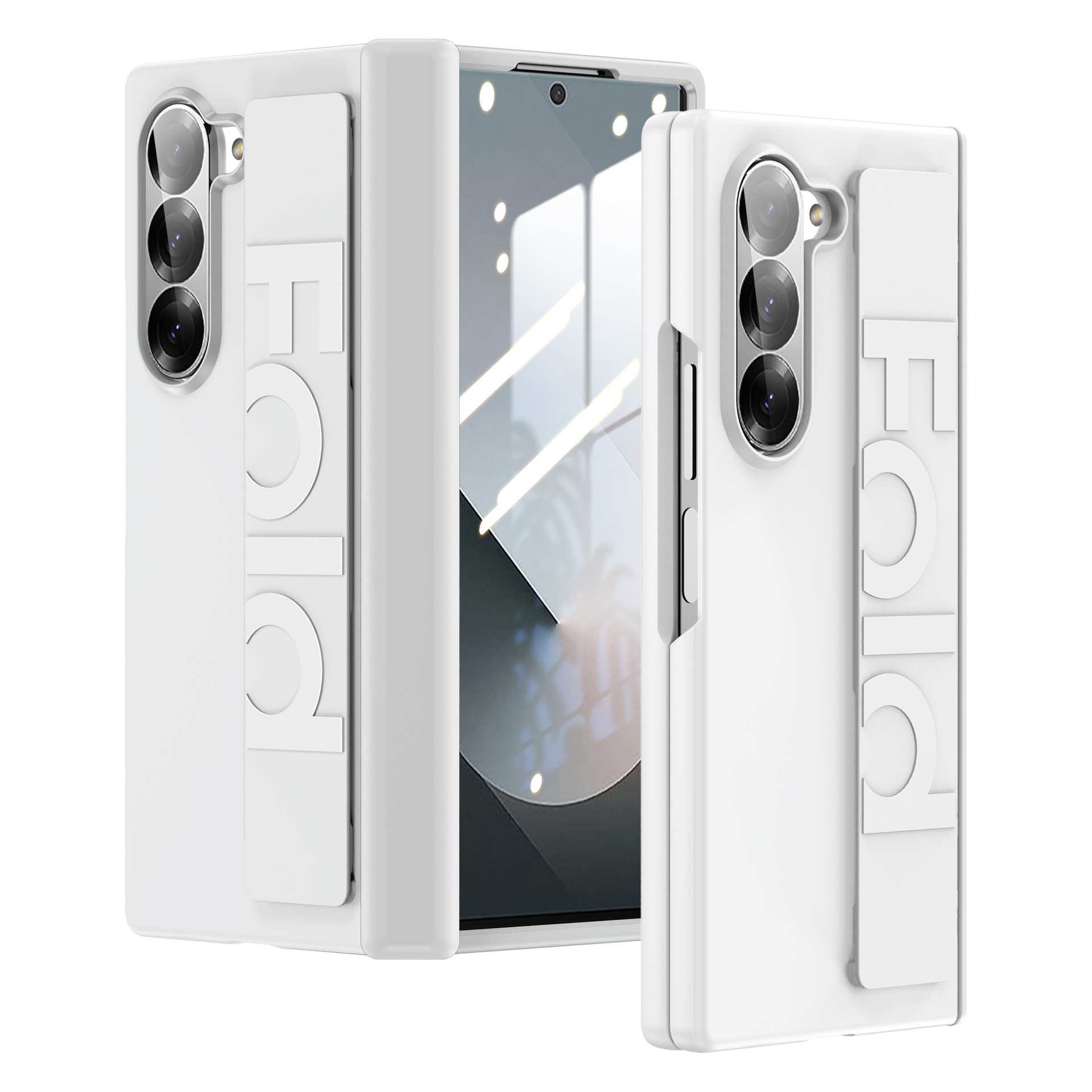 Compatible with Samsung Z Fold8U phone case, 7/6/5 wrist strap, central hinge, full coverage, foldable screen, drop-proof protective case.