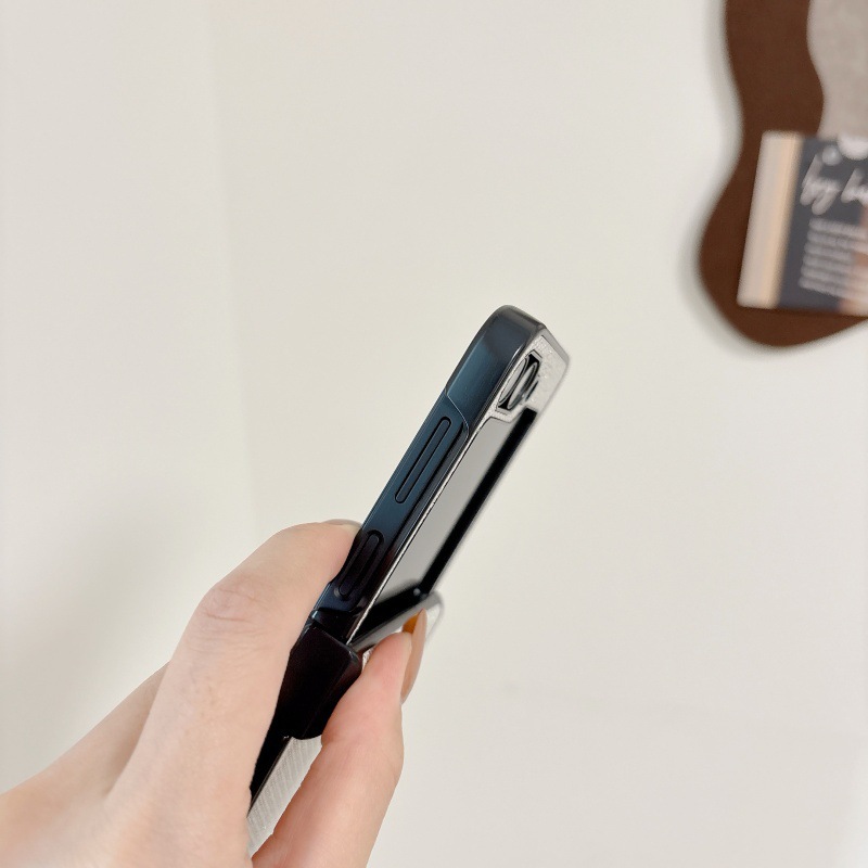Compatible with Samsung Z Flip 8/7 phone case, 6/5 stand, carrying strap, vegan leather, 4/3 folding screen protective case