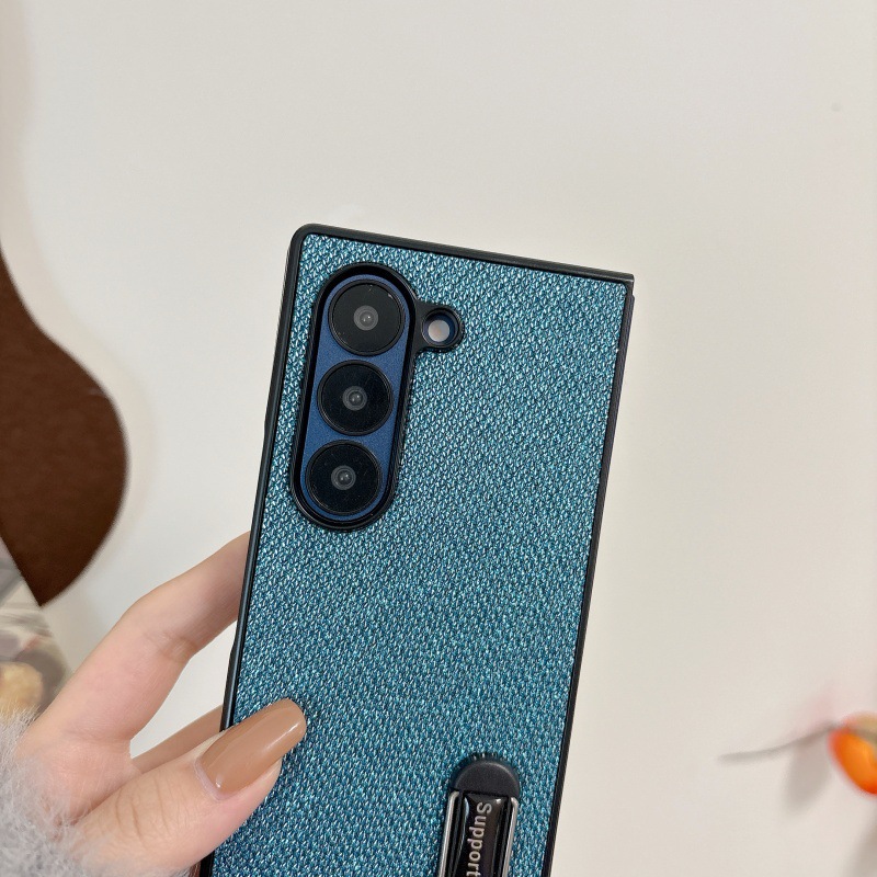 Compatible with Samsung Z Flip 8/7 phone case, 6/5 stand, carrying strap, vegan leather, 4/3 folding screen protective case