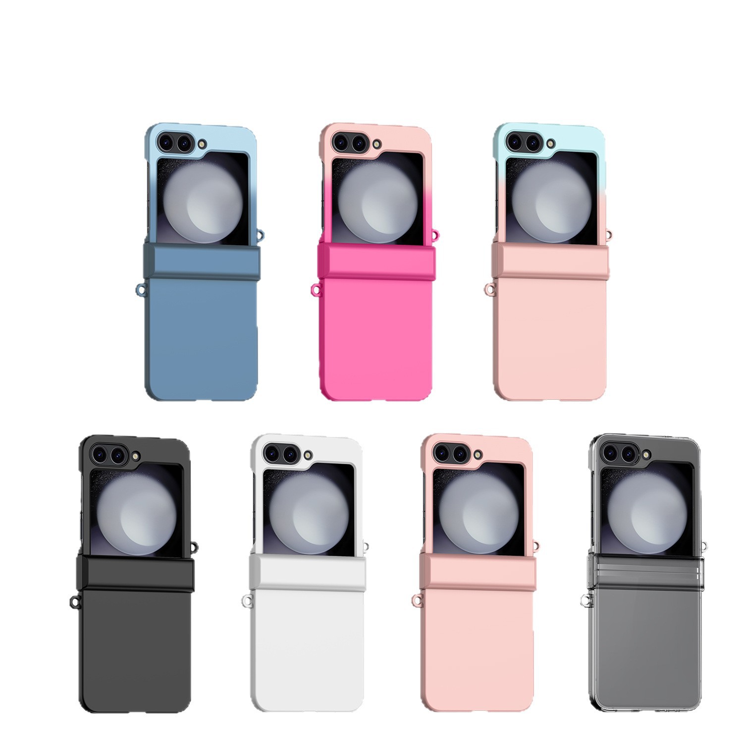 Compatible with Samsung Z Flip 7/6/5 phone case W24flip double hinge 4/3 color-blocking skin-feel protective case