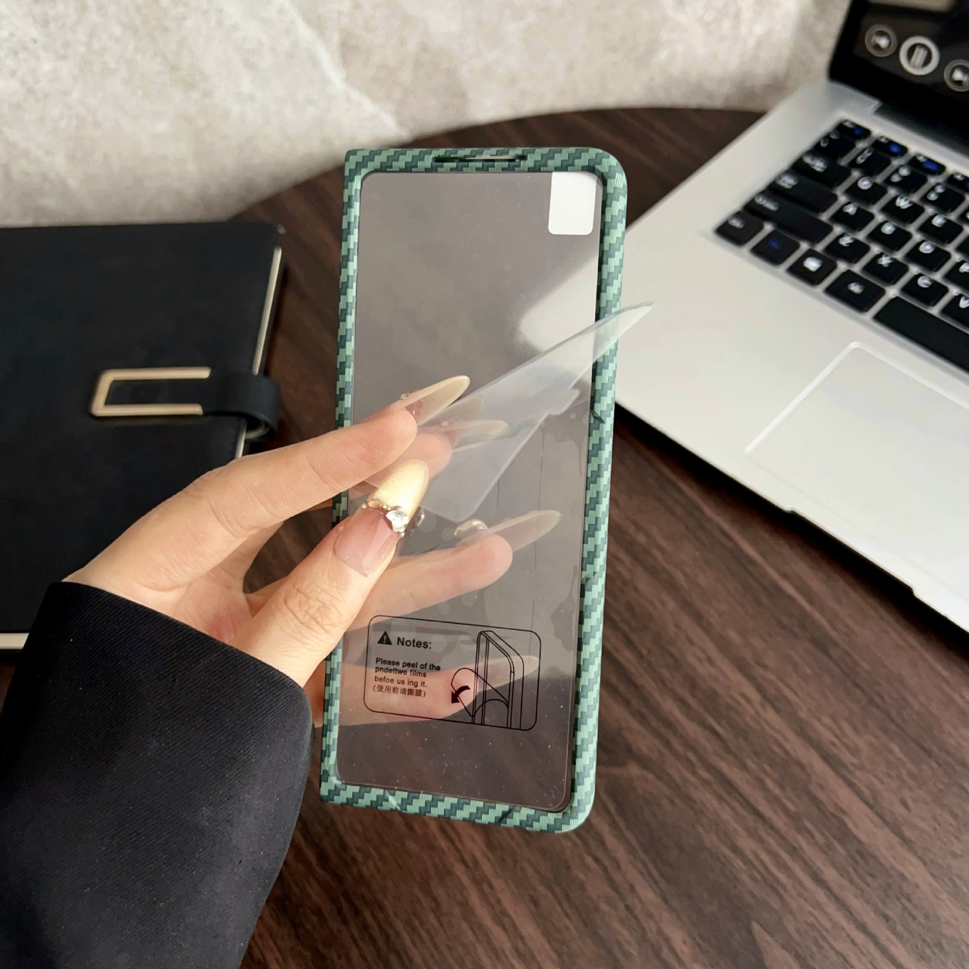 Compatible with Samsung Z Fold8/7/6 phone case, 5/4 built-in magnetic case film, Flip7/8 carbon fiber textured protective case.
