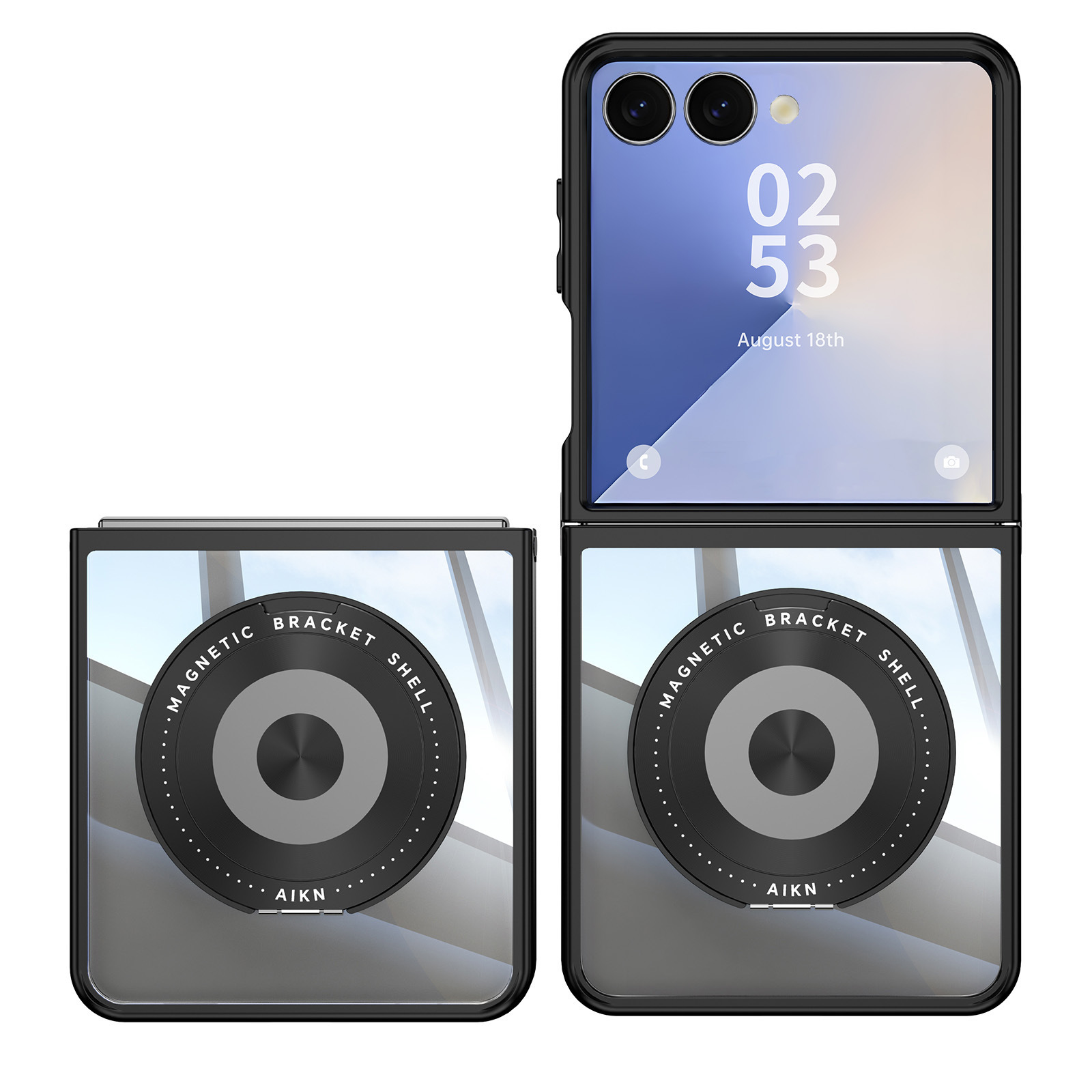 Compatible with Samsung Z Flip 8/7 phone case, 6/5 rotating stand, magnetic wireless charging, foldable screen, drop-proof protective case