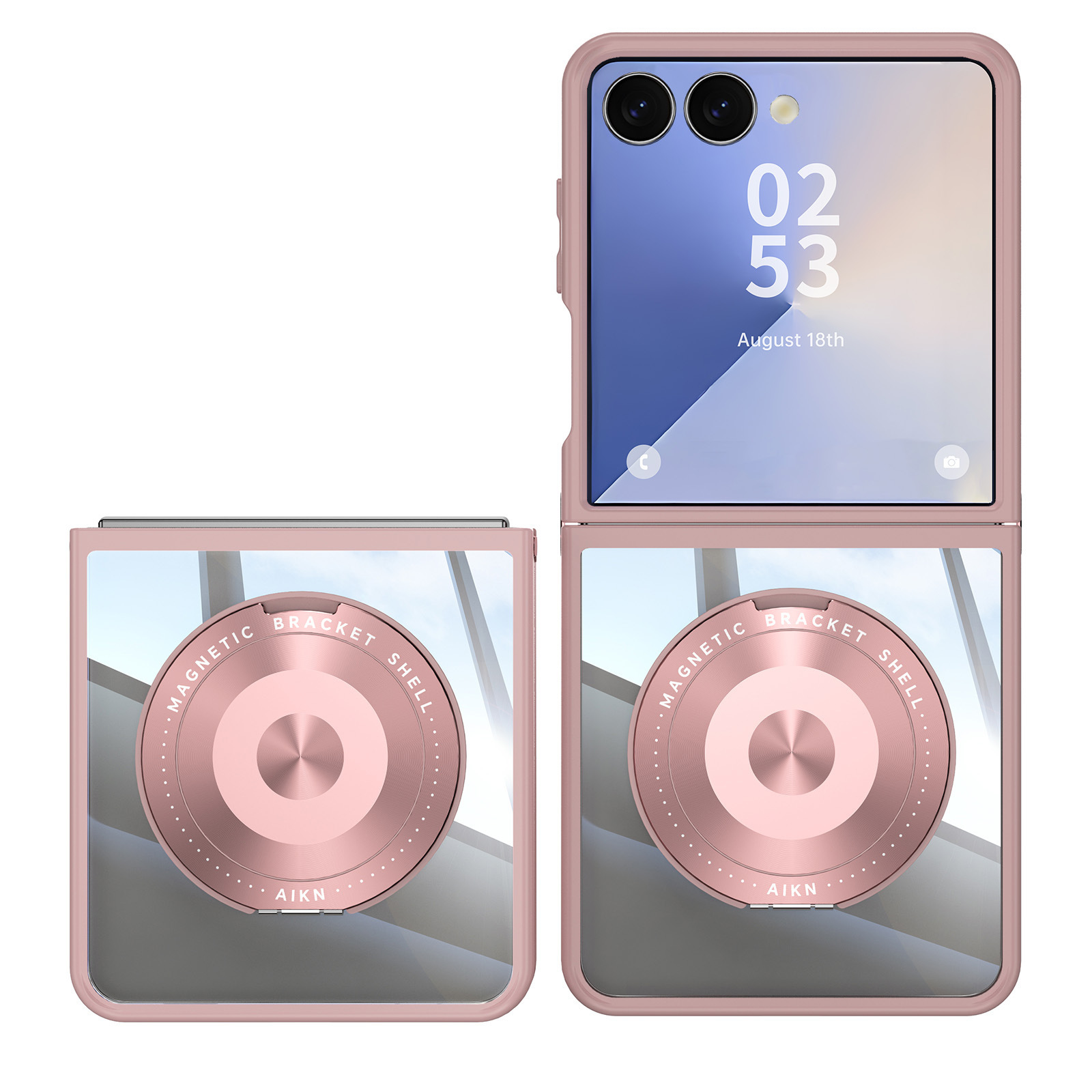 Compatible with Samsung Z Flip 8/7 phone case, 6/5 rotating stand, magnetic wireless charging, foldable screen, drop-proof protective case