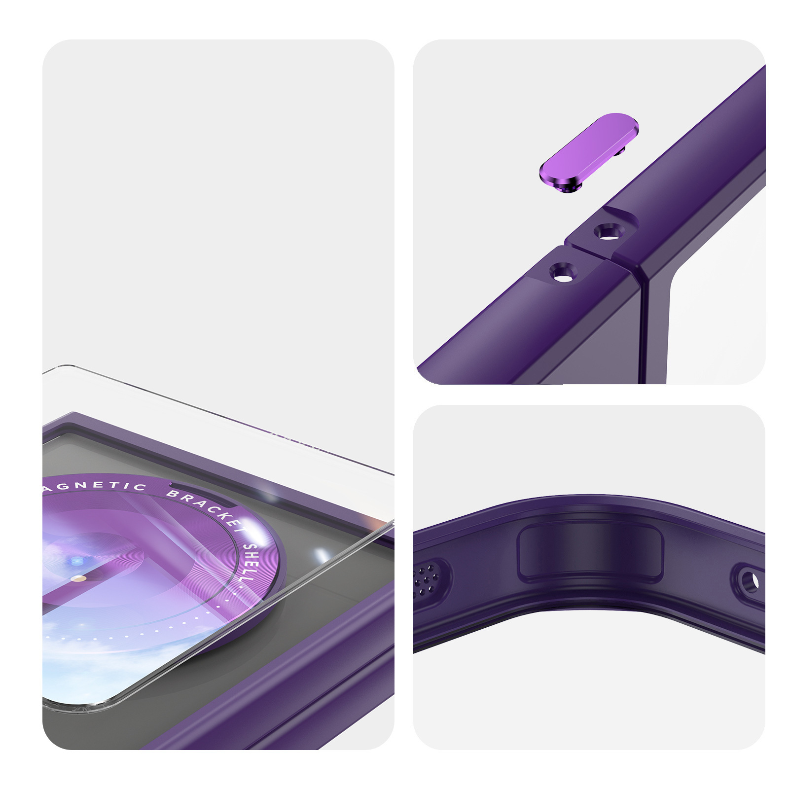 Compatible with Samsung Z Flip 8/7 phone case, 6/5 rotating stand, magnetic wireless charging, foldable screen, drop-proof protective case