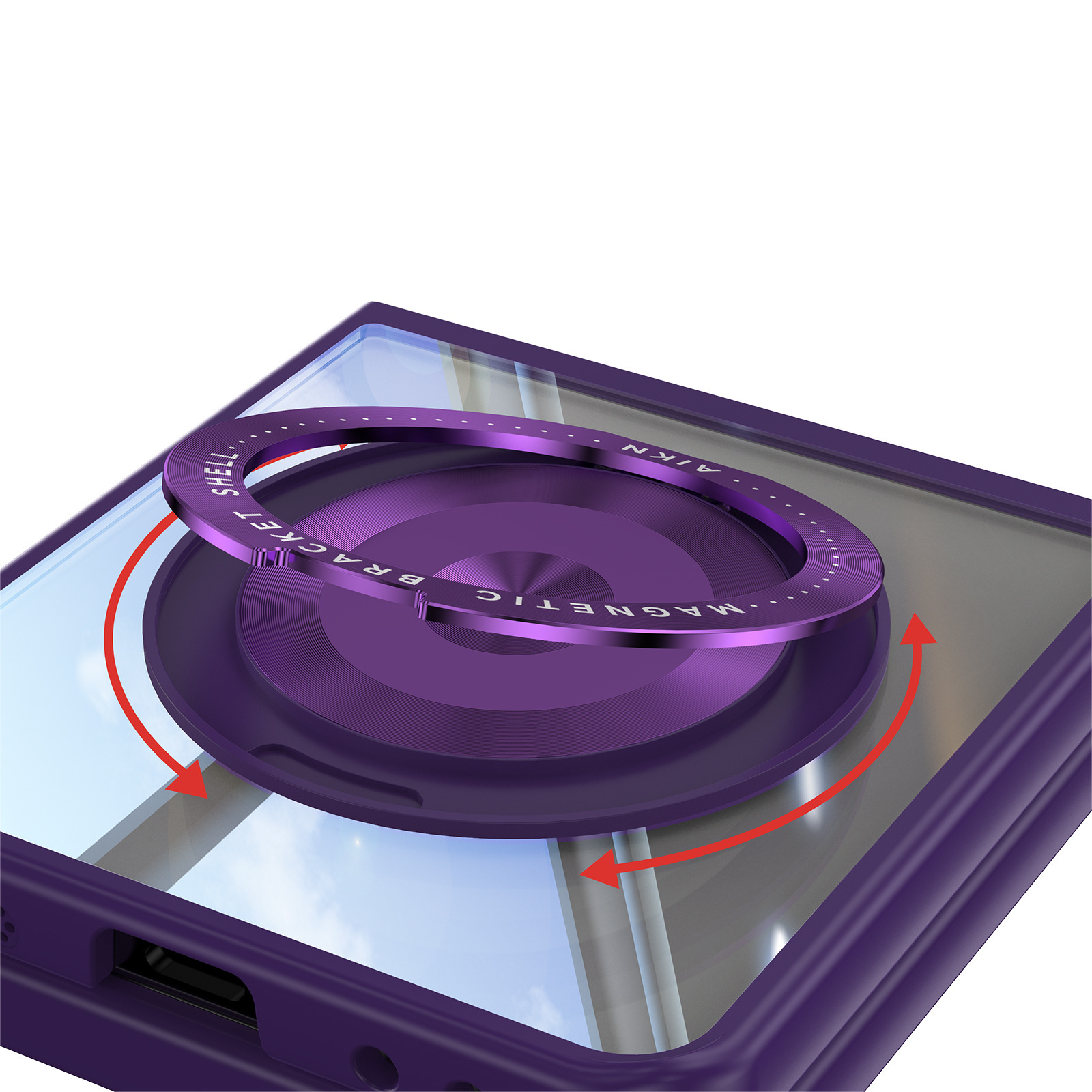 Compatible with Samsung Z Flip 8/7 phone case, 6/5 rotating stand, magnetic wireless charging, foldable screen, drop-proof protective case