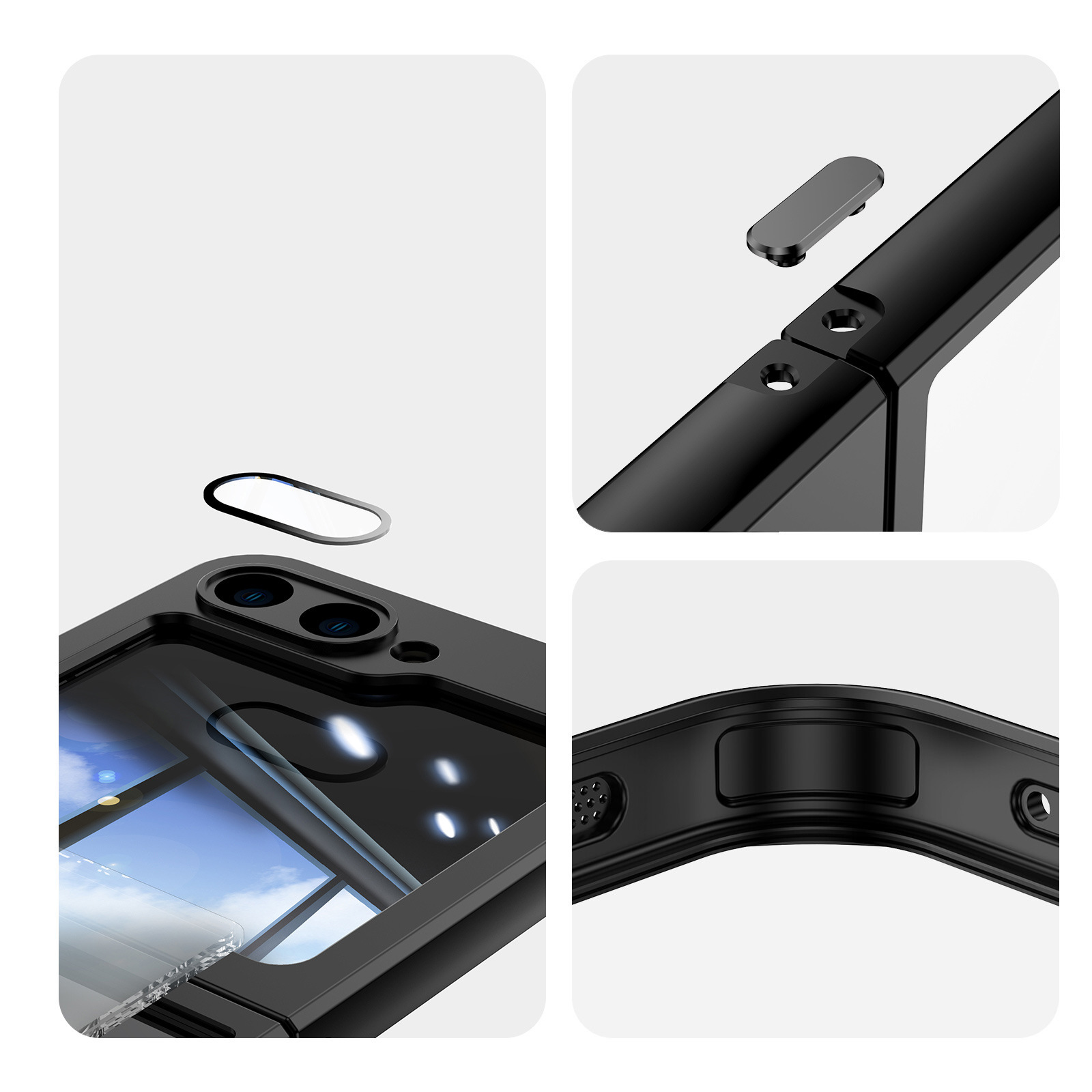 Compatible with Samsung Z Flip 8/7 phone case, 6/5 rotating stand, magnetic wireless charging, foldable screen, drop-proof protective case