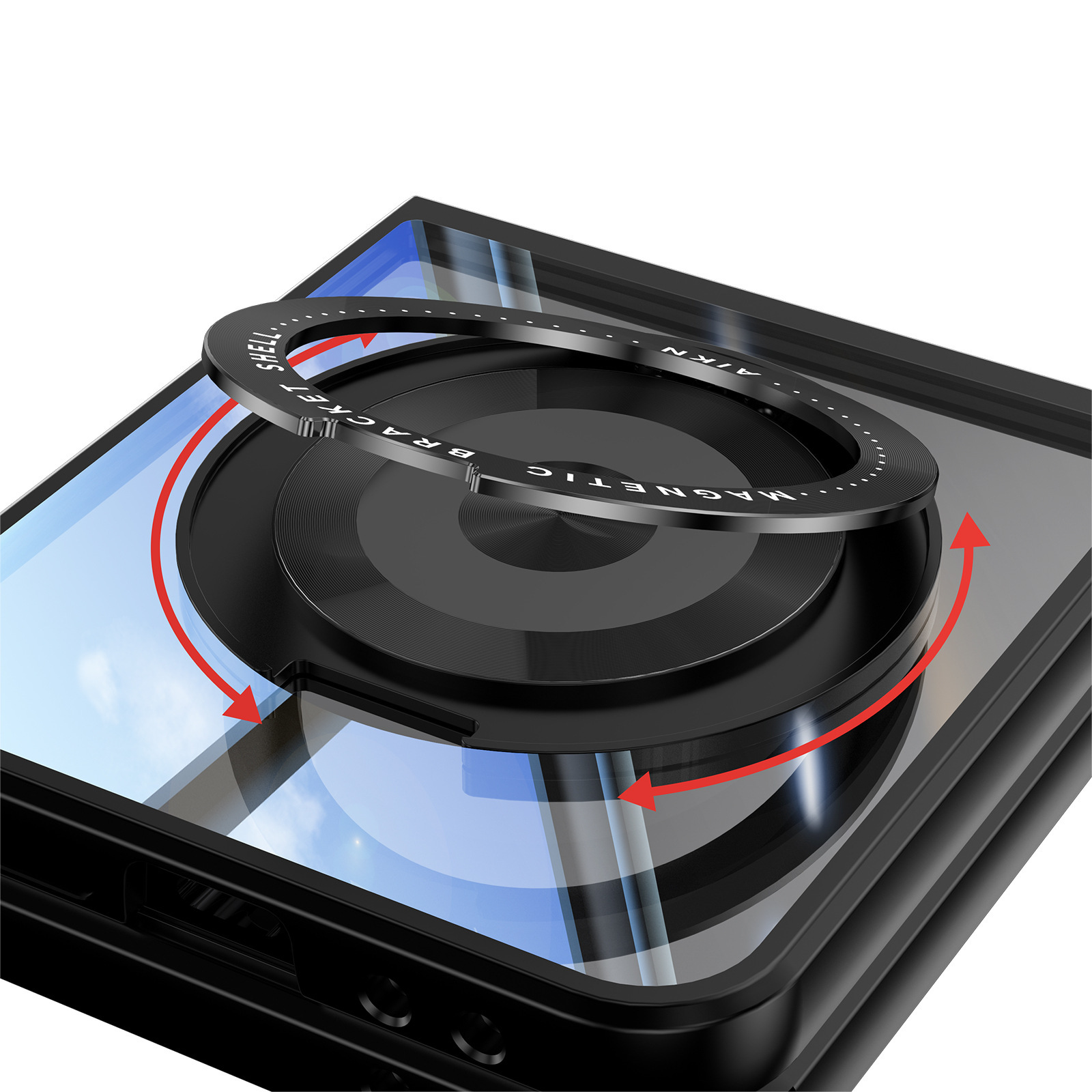 Compatible with Samsung Z Flip 8/7 phone case, 6/5 rotating stand, magnetic wireless charging, foldable screen, drop-proof protective case