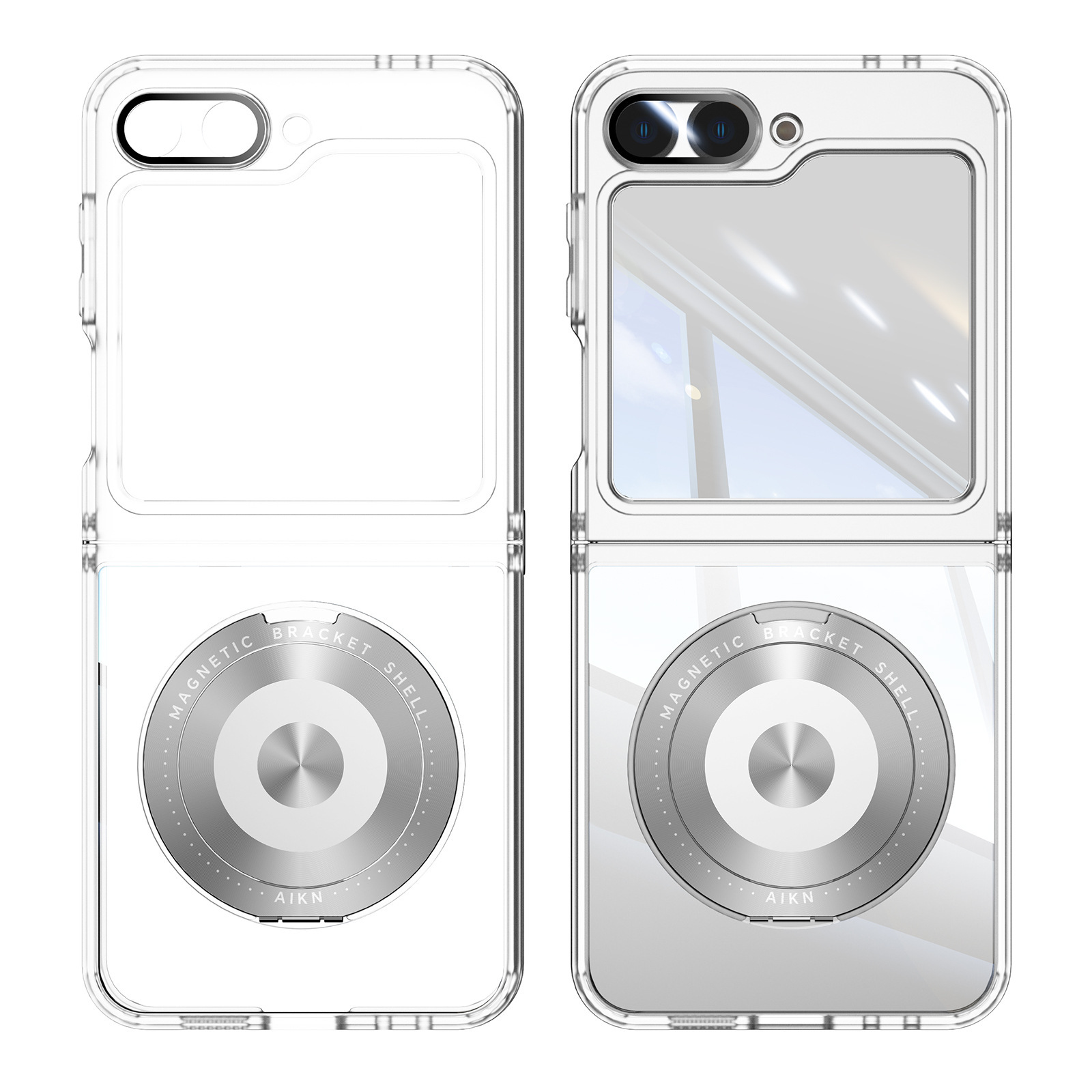 Compatible with Samsung Z Flip 8/7 phone case, 6/5 rotating stand, magnetic wireless charging, foldable screen, drop-proof protective case