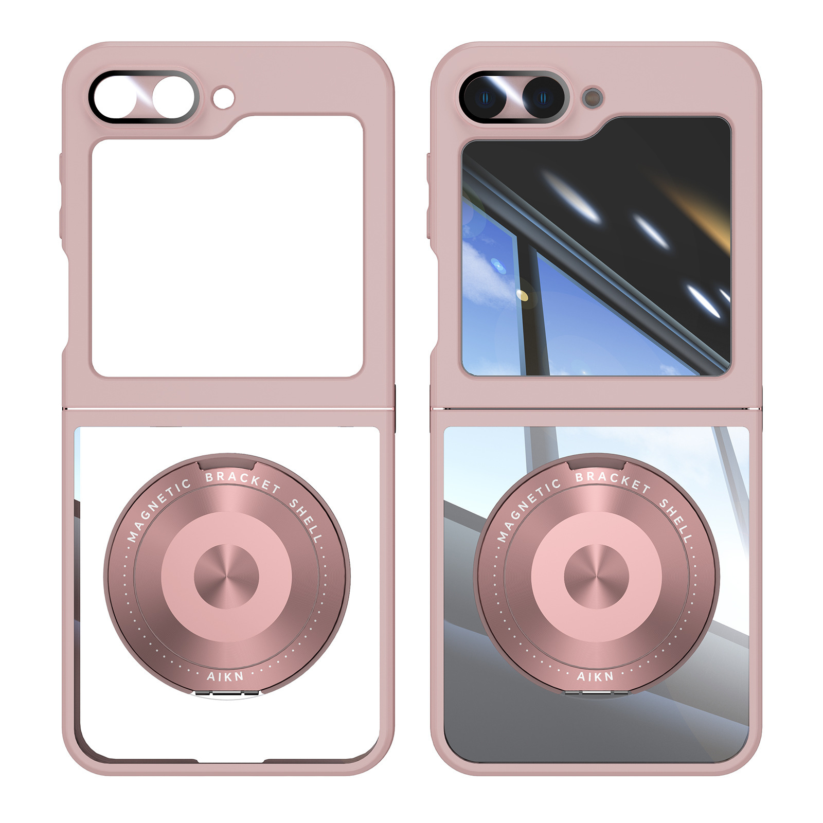 Compatible with Samsung Z Flip 8/7 phone case, 6/5 rotating stand, magnetic wireless charging, foldable screen, drop-proof protective case