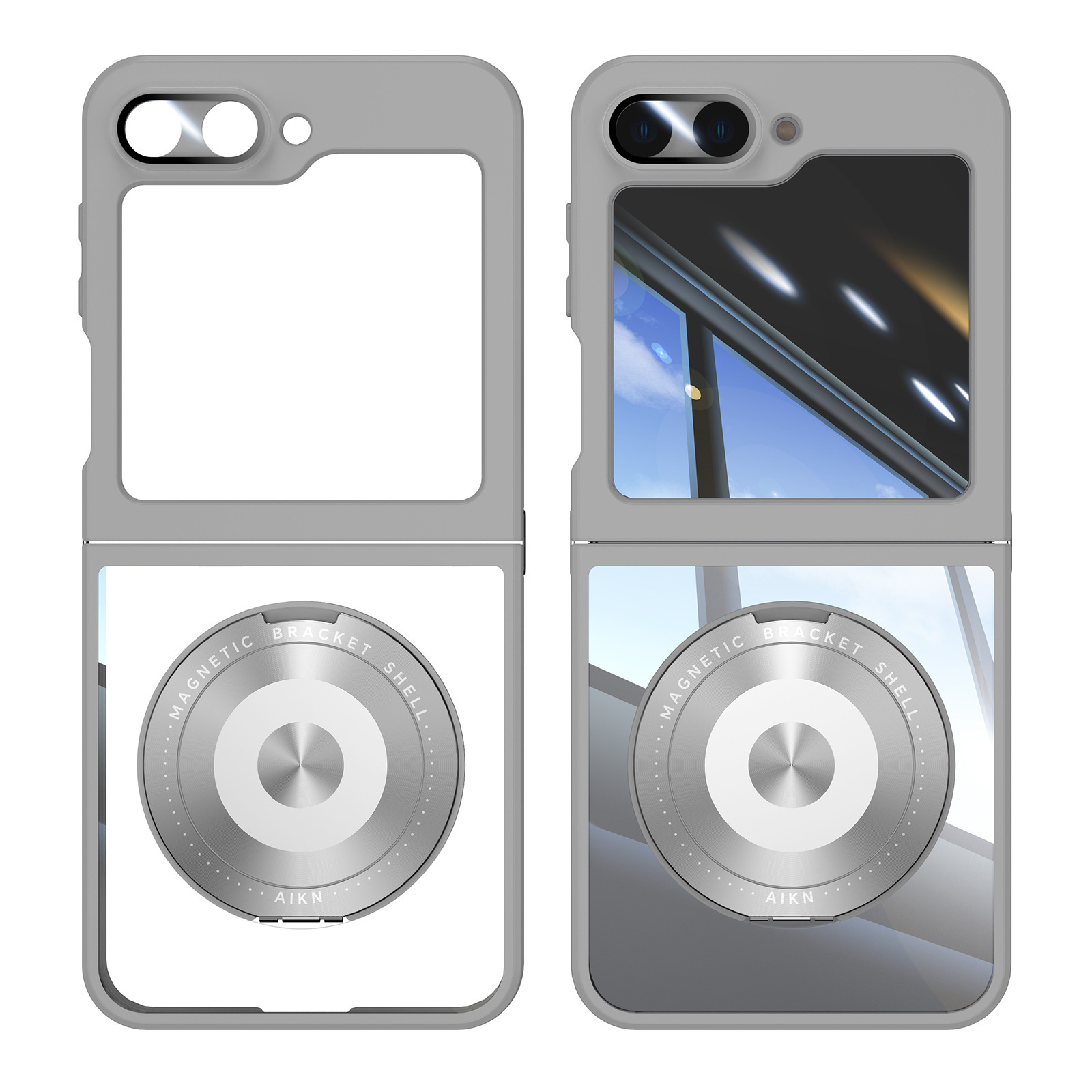 Compatible with Samsung Z Flip 8/7 phone case, 6/5 rotating stand, magnetic wireless charging, foldable screen, drop-proof protective case
