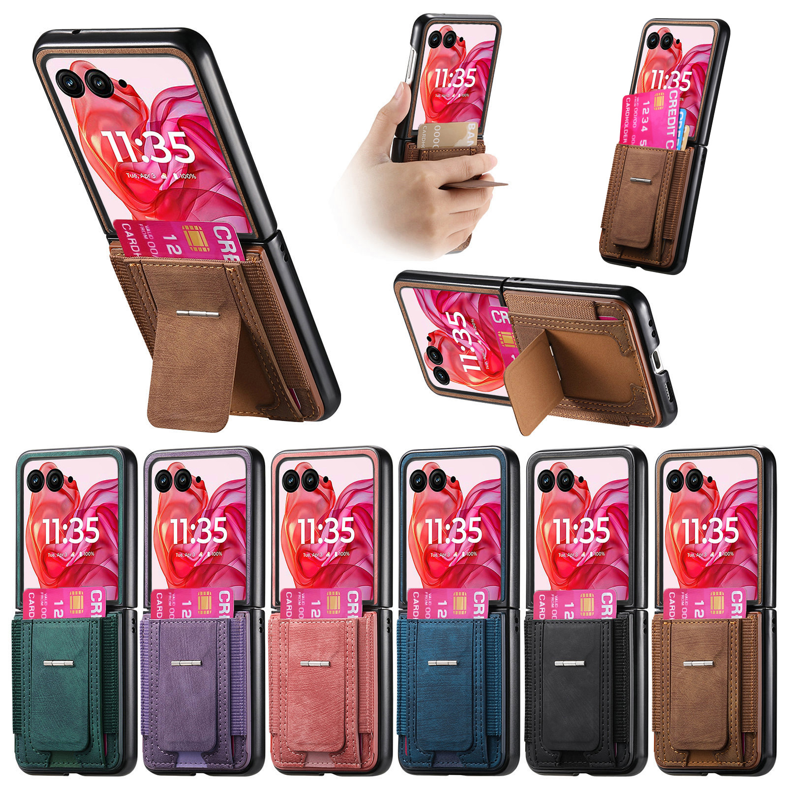 Motorola Razr 70 Ultra phone case 60/50U with SIM card slot and retro leather vegan leather 40 protective case