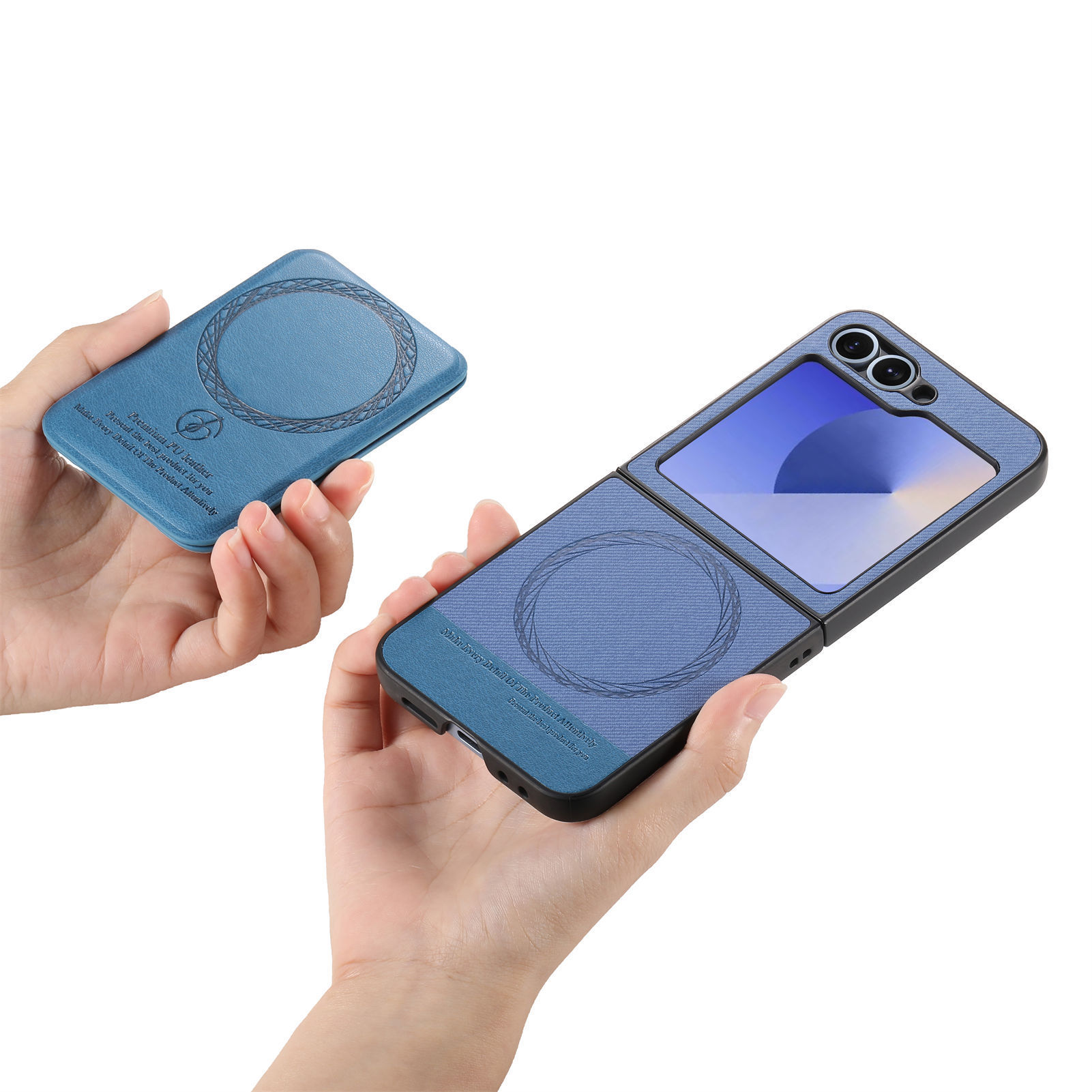 Compatible with Samsung ZFlip 8/7 phone case, 7/6 wireless charging, built-in magnetic card holder, 4/3 vegan leather protective case