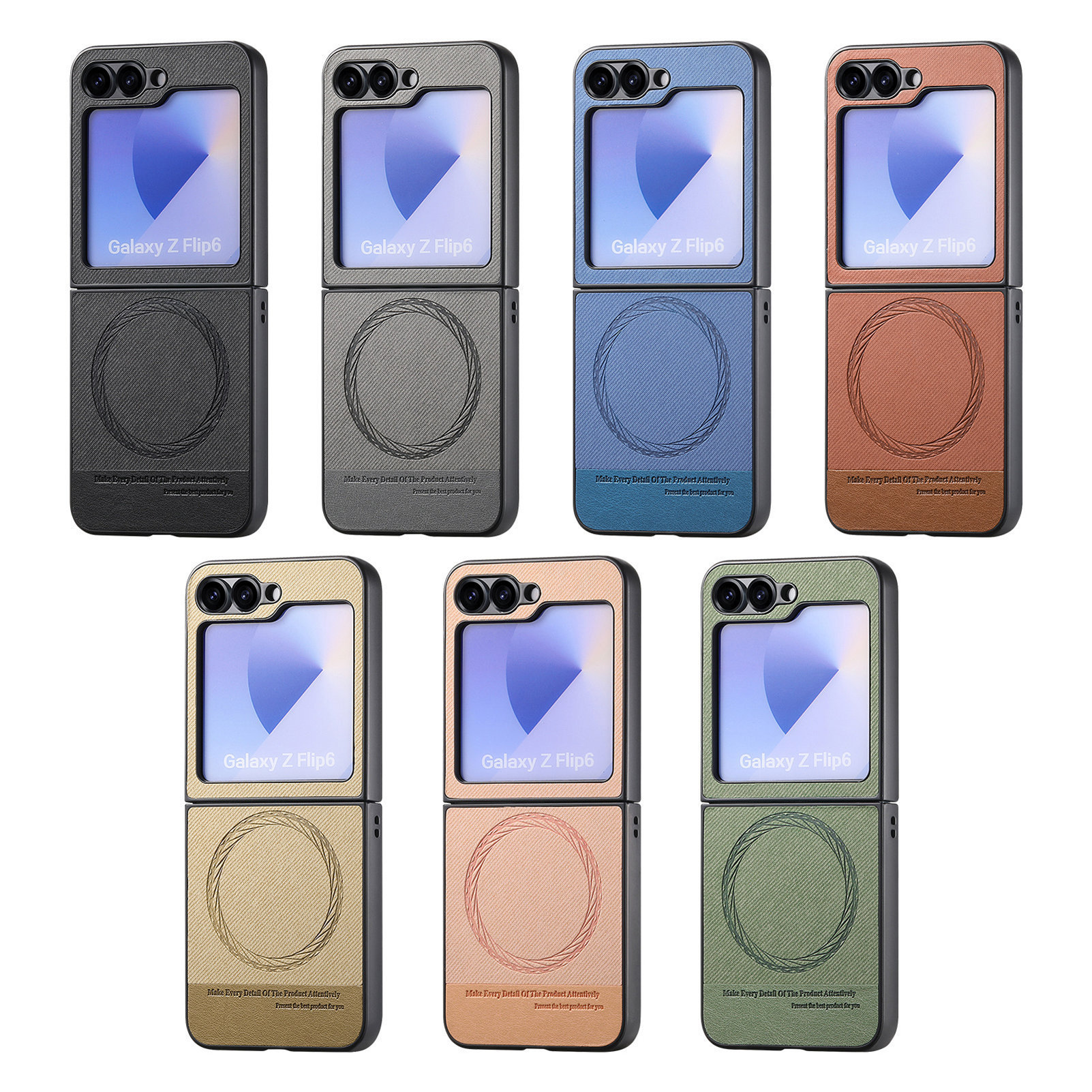 Compatible with Samsung ZFlip 8/7 phone case, 7/6 wireless charging, built-in magnetic card holder, 4/3 vegan leather protective case