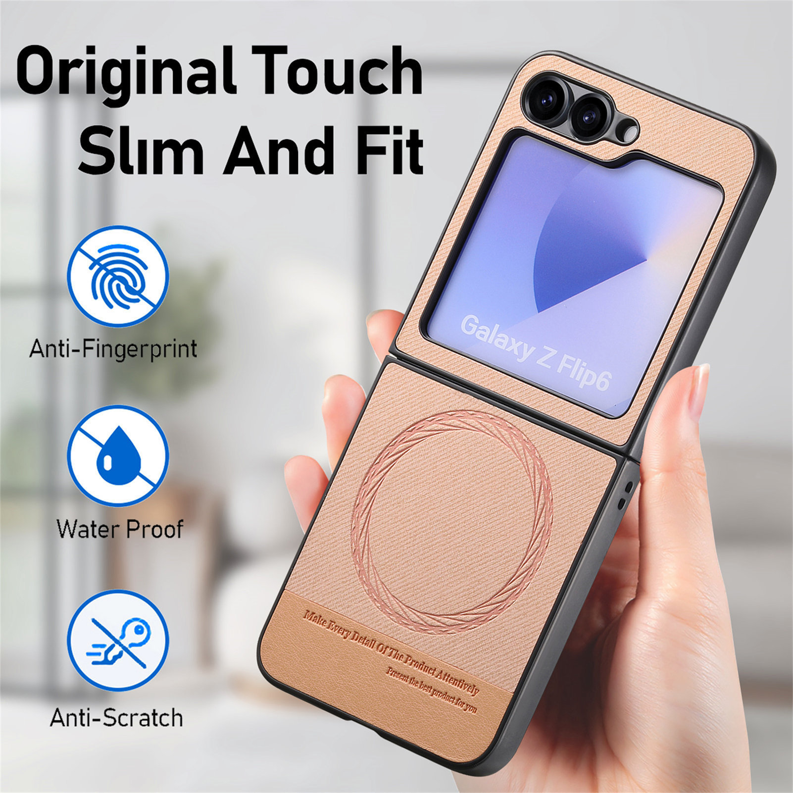 Compatible with Samsung ZFlip 8/7 phone case, 7/6 wireless charging, built-in magnetic card holder, 4/3 vegan leather protective case