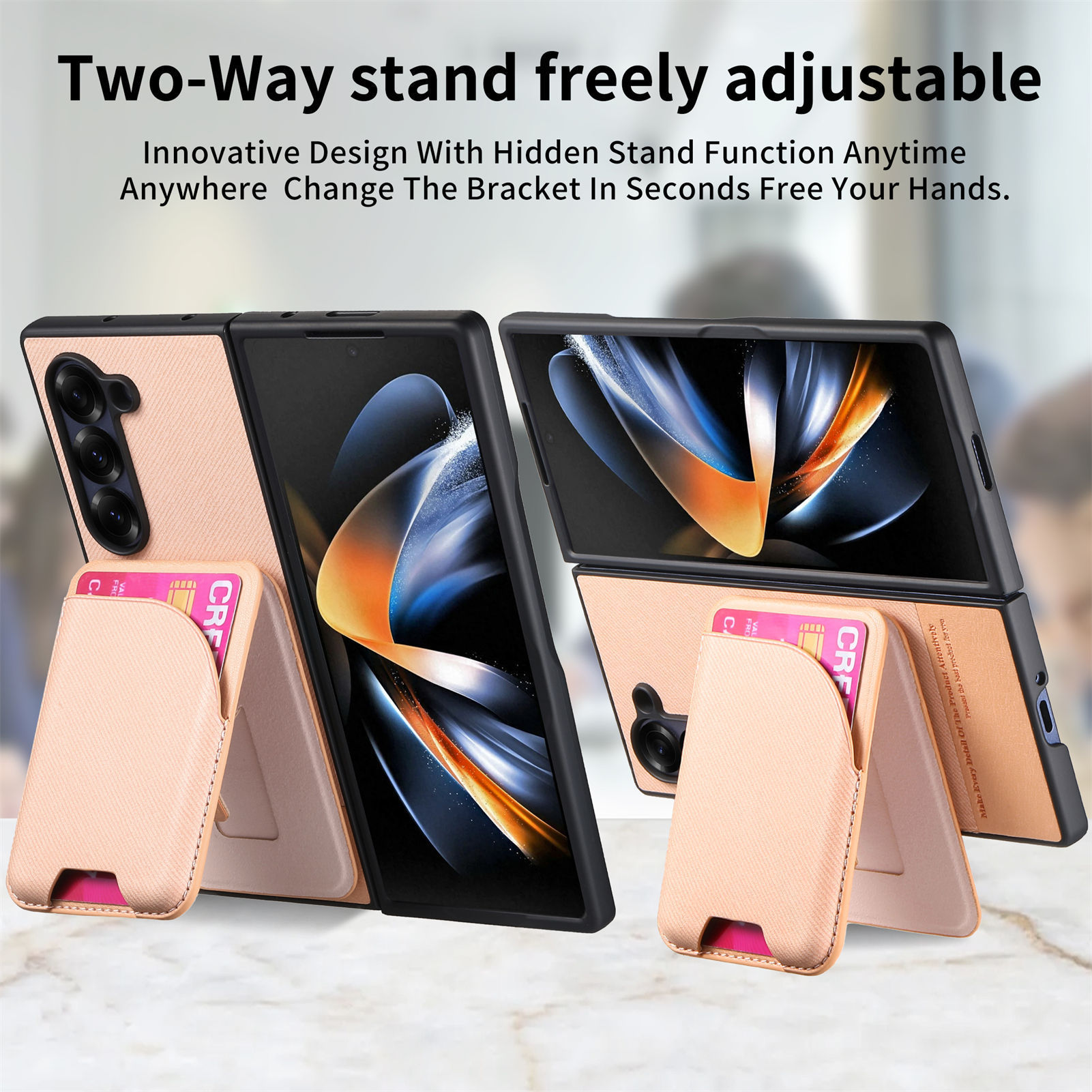 Compatible with Samsung Z Fold8U phone case 7/6/5 magnetic card holder stand 2-in-1 foldable screen 4/3 protective case