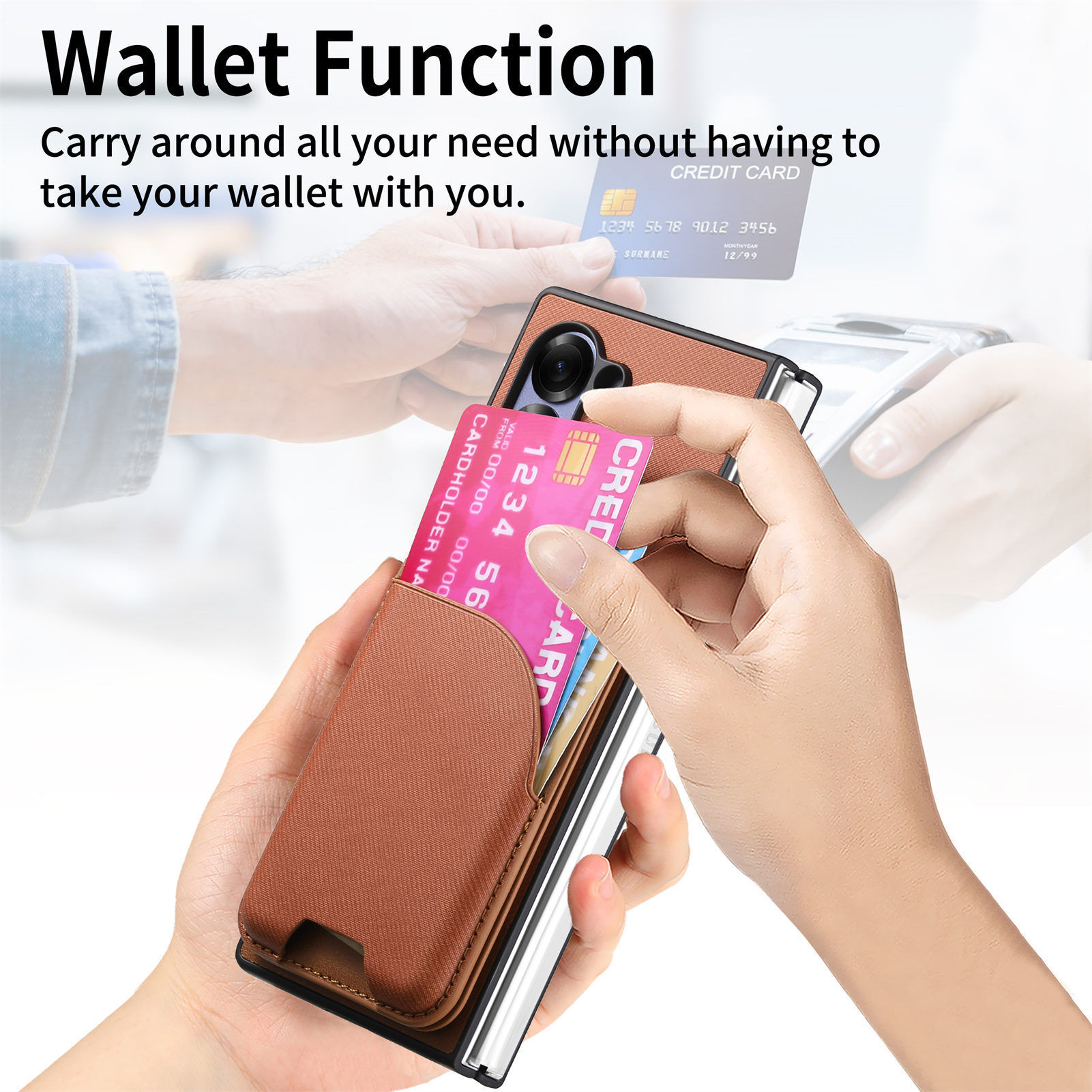 Compatible with Samsung Z Fold8U phone case 7/6/5 magnetic card holder stand 2-in-1 foldable screen 4/3 protective case