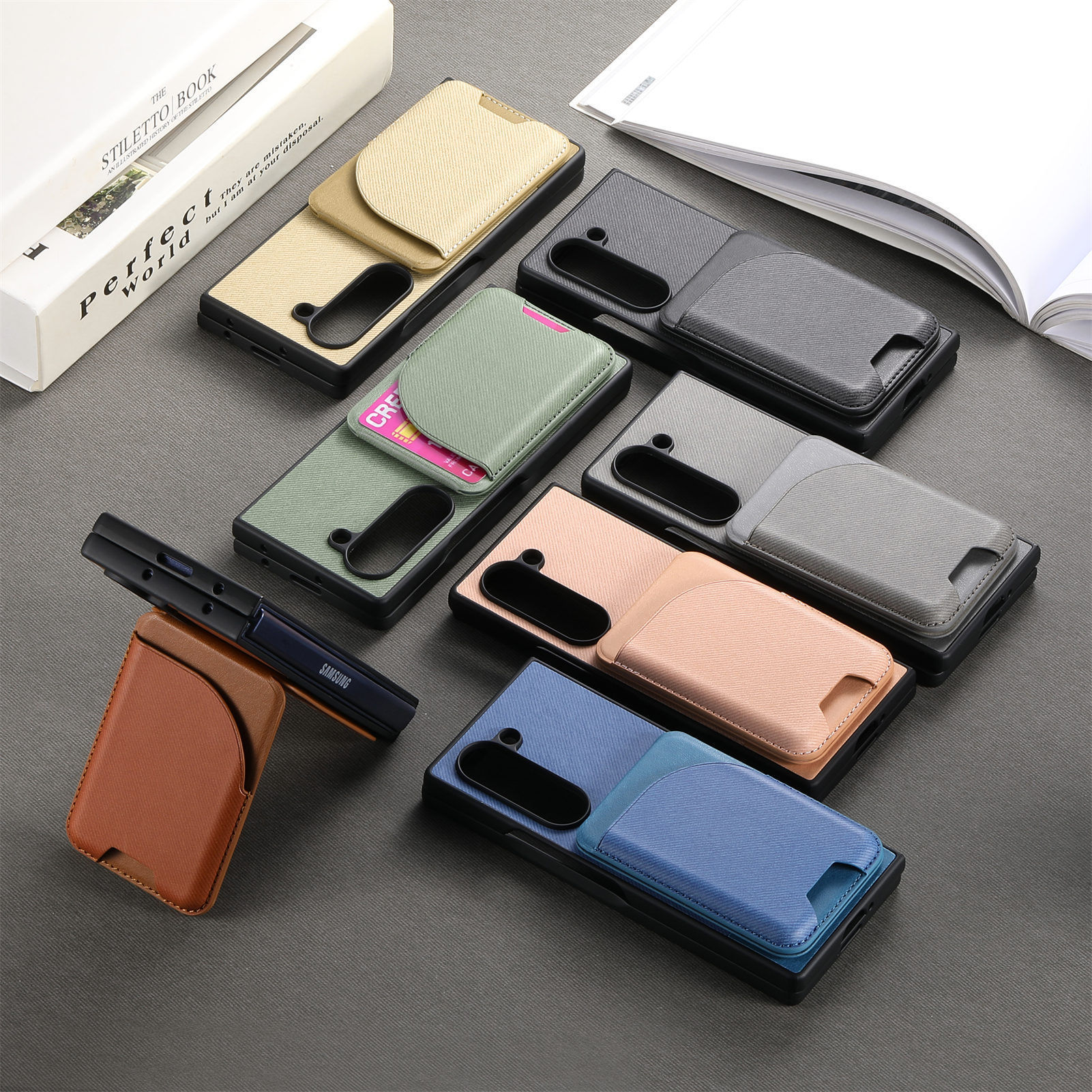 Compatible with Samsung Z Fold8U phone case 7/6/5 magnetic card holder stand 2-in-1 foldable screen 4/3 protective case