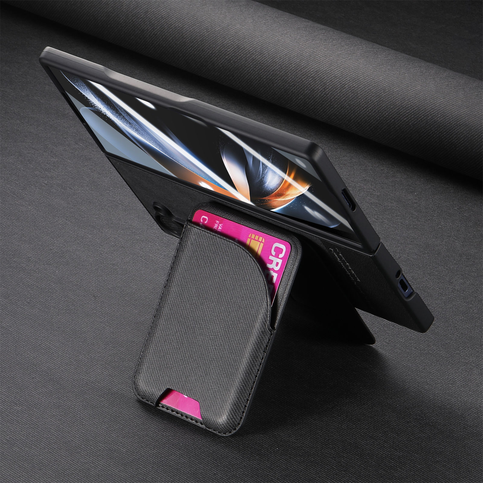 Compatible with Samsung Z Fold8U phone case 7/6/5 magnetic card holder stand 2-in-1 foldable screen 4/3 protective case