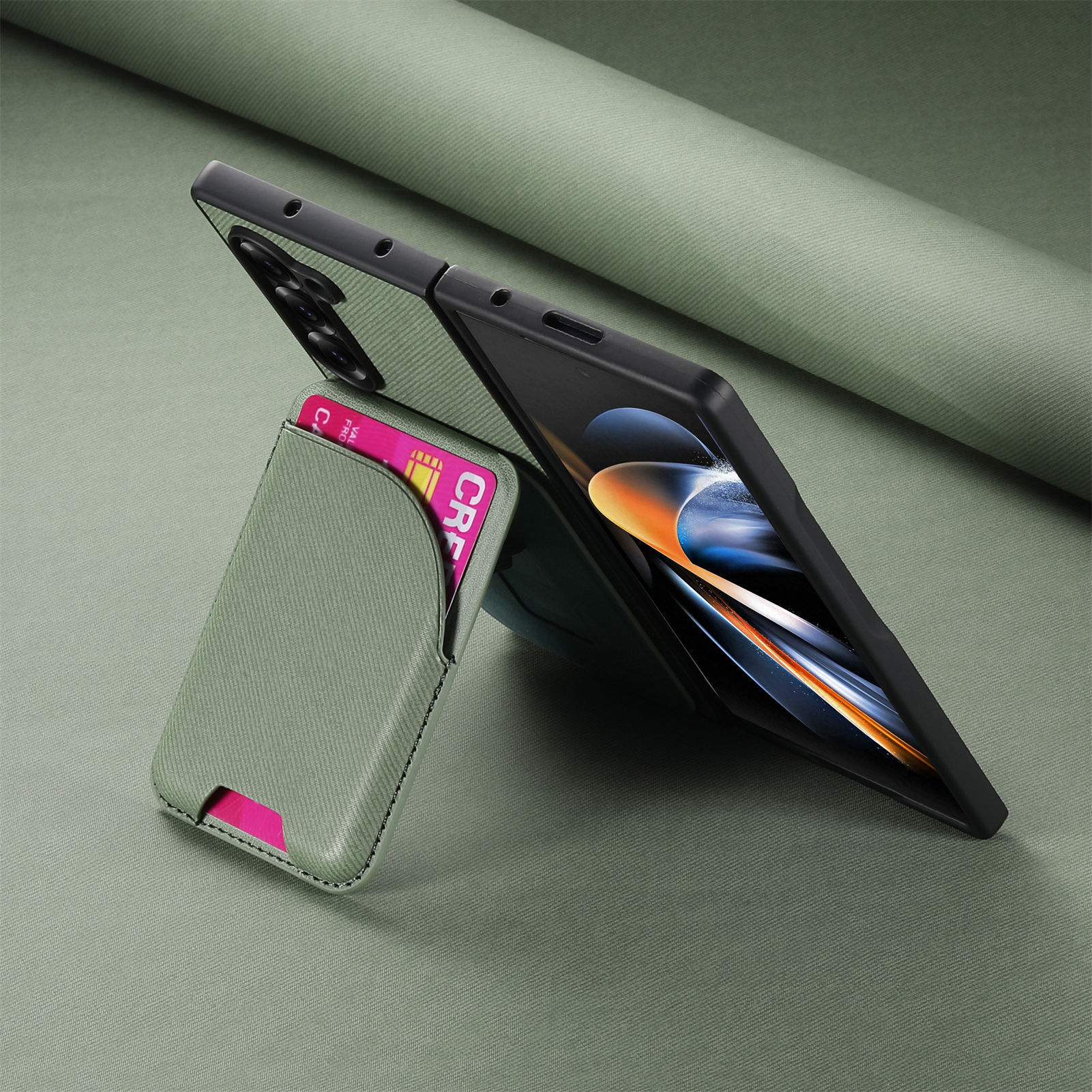 Compatible with Samsung Z Fold8U phone case 7/6/5 magnetic card holder stand 2-in-1 foldable screen 4/3 protective case