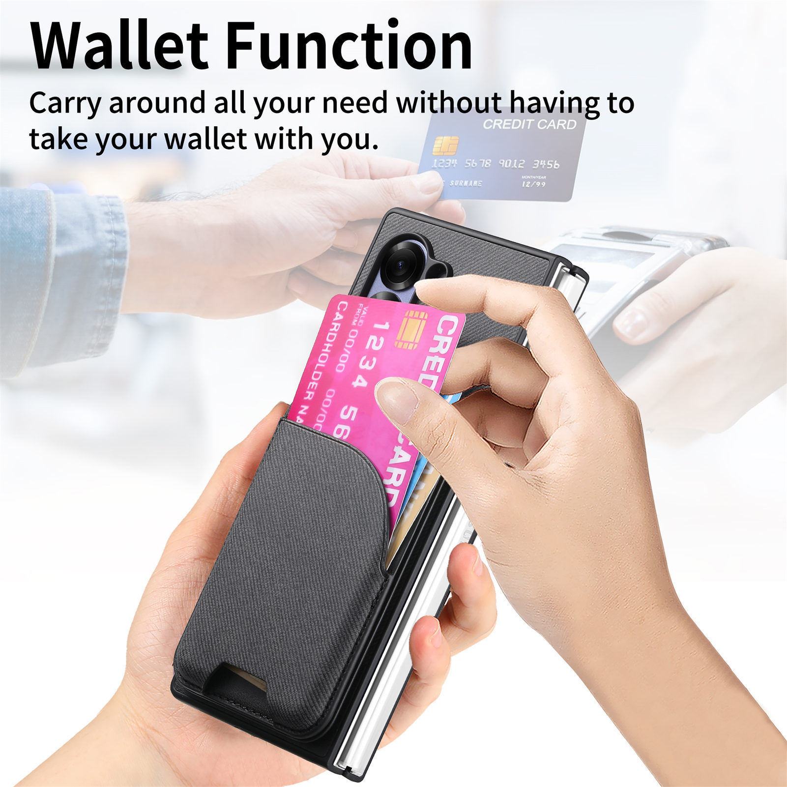 Compatible with Samsung Z Fold8U phone case 7/6/5 magnetic card holder stand 2-in-1 foldable screen 4/3 protective case