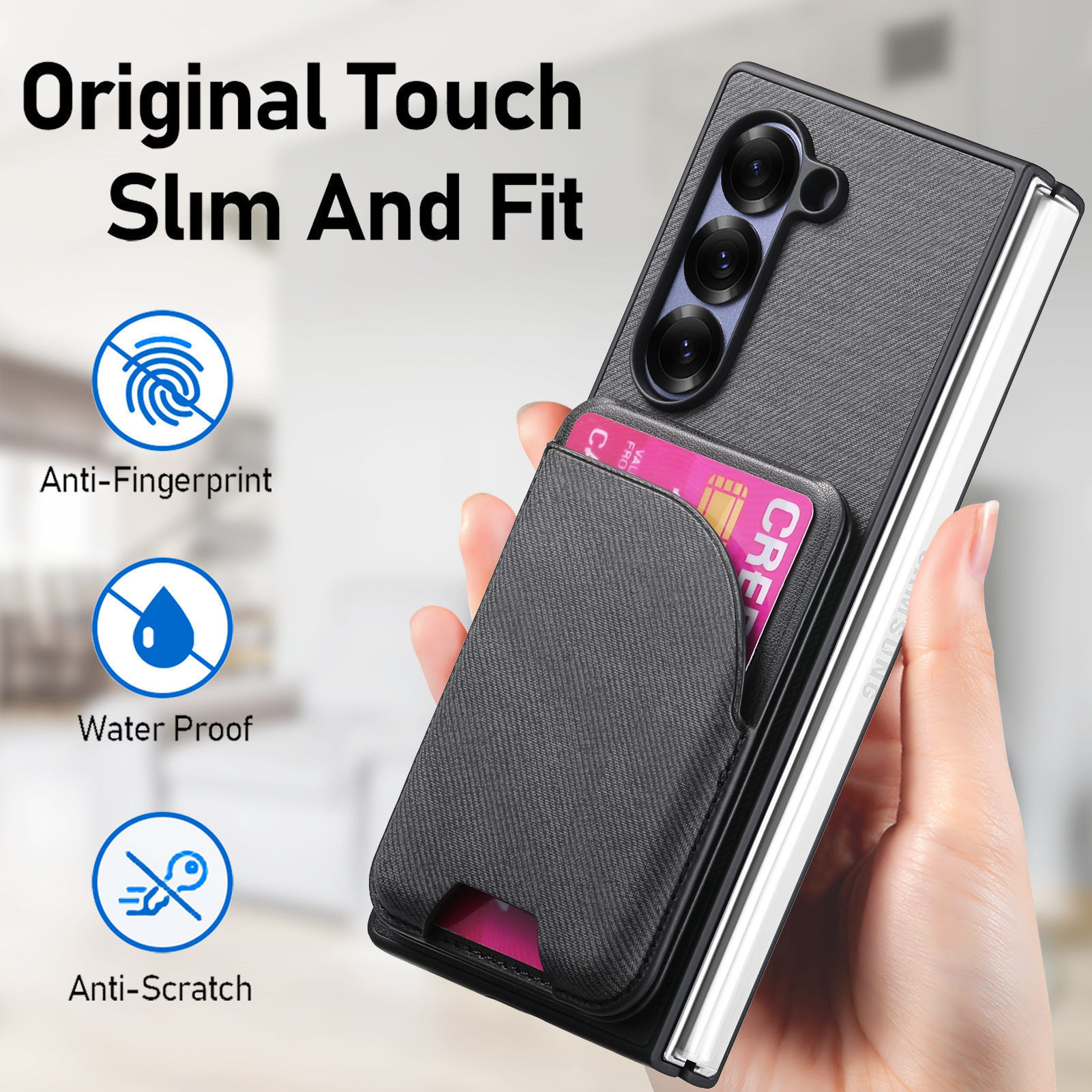 Compatible with Samsung Z Fold8U phone case 7/6/5 magnetic card holder stand 2-in-1 foldable screen 4/3 protective case
