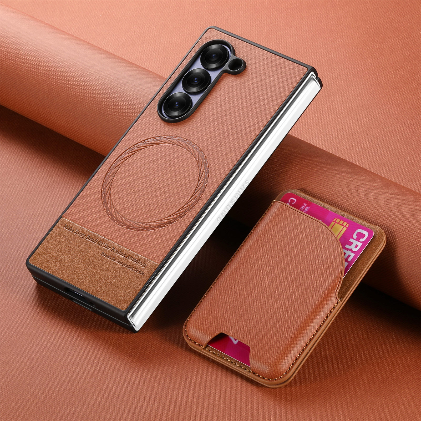 Compatible with Samsung Z Fold8U phone case 7/6/5 magnetic card holder stand 2-in-1 foldable screen 4/3 protective case