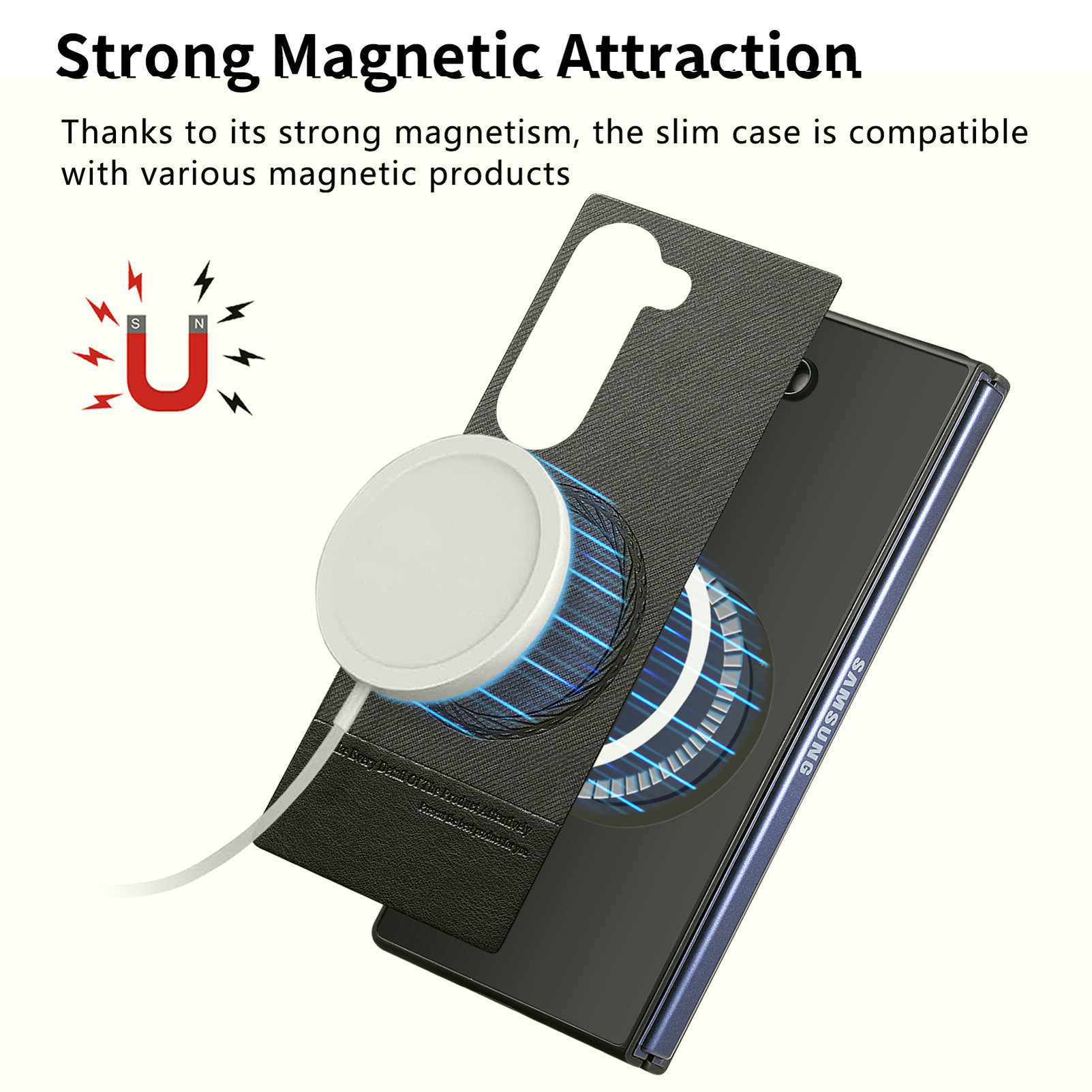 Compatible with Samsung Z Fold8U phone case 7/6/5 magnetic card holder stand 2-in-1 foldable screen 4/3 protective case