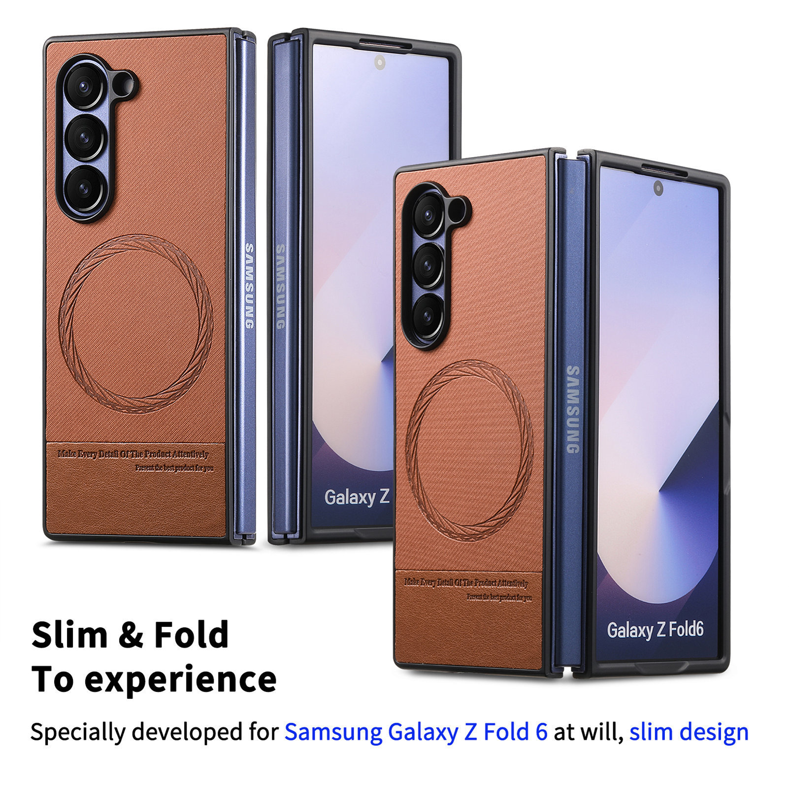 Compatible with Samsung Z Fold8U phone case 7/6/5 magnetic card holder stand 2-in-1 foldable screen 4/3 protective case