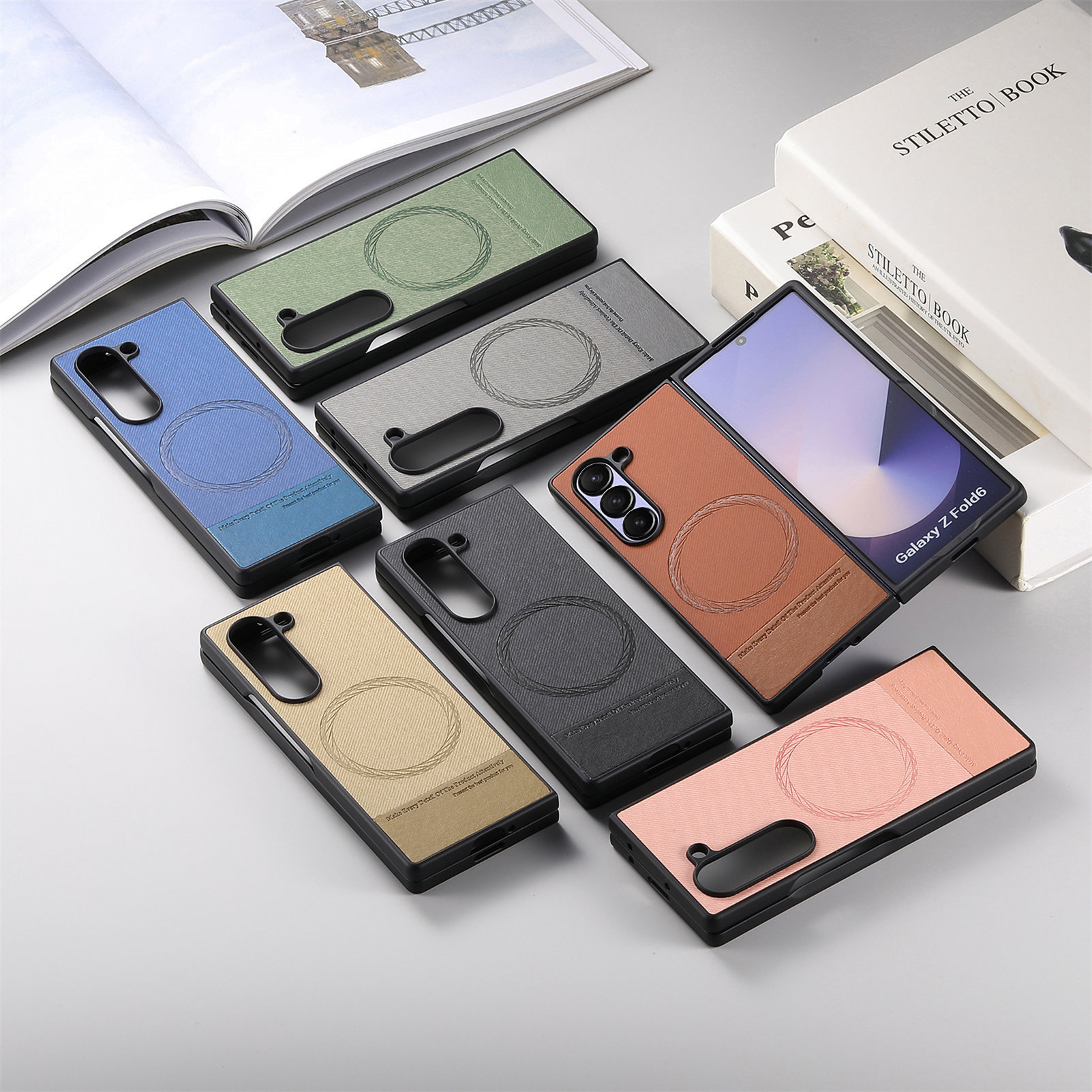 Compatible with Samsung Z Fold8U phone case 7/6/5 magnetic card holder stand 2-in-1 foldable screen 4/3 protective case