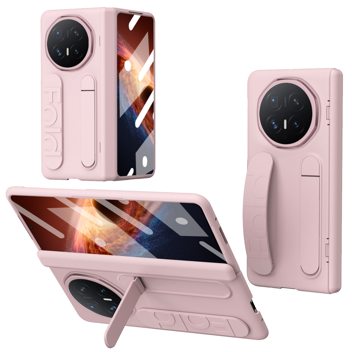 Compatible with VIVO XFold6/5 phone case, wristband, stand, screen protector, foldable screen, full-coverage drop-proof protective case