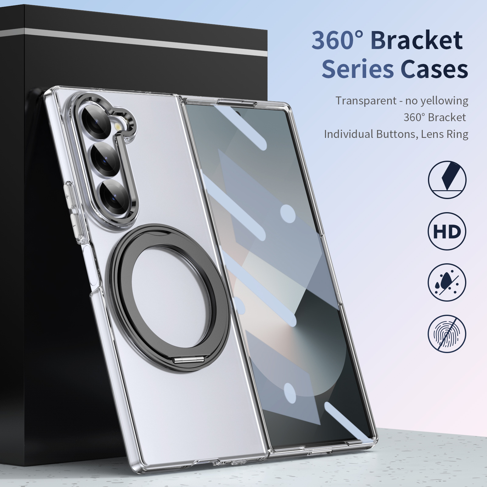 Compatible with Samsung ZFold 8/7 phone case, 6/5 magnetic rotating stand, wireless charging, 4/3 integrated case and screen protector.