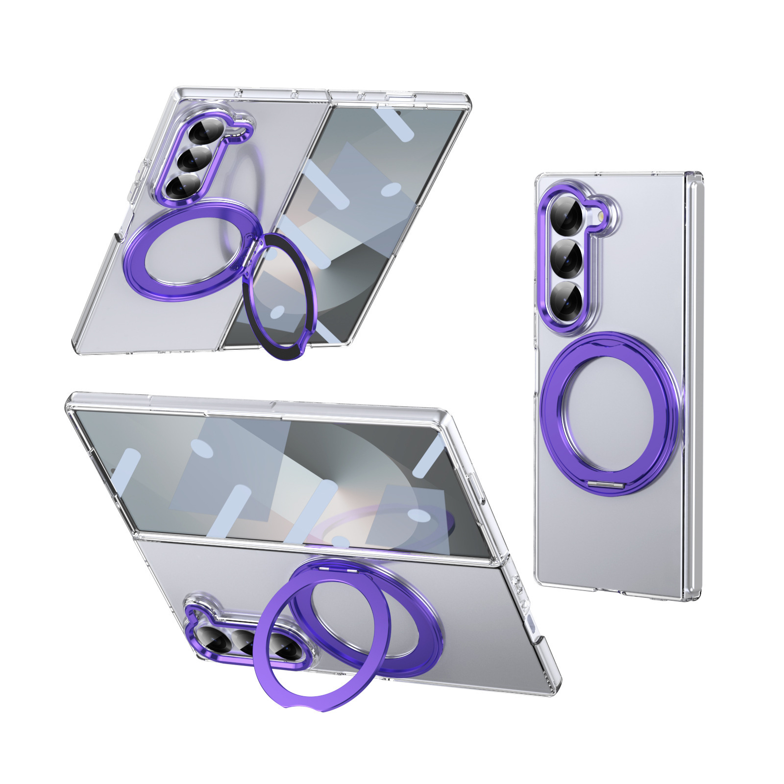 Compatible with Samsung ZFold 8/7 phone case, 6/5 magnetic rotating stand, wireless charging, 4/3 integrated case and screen protector.