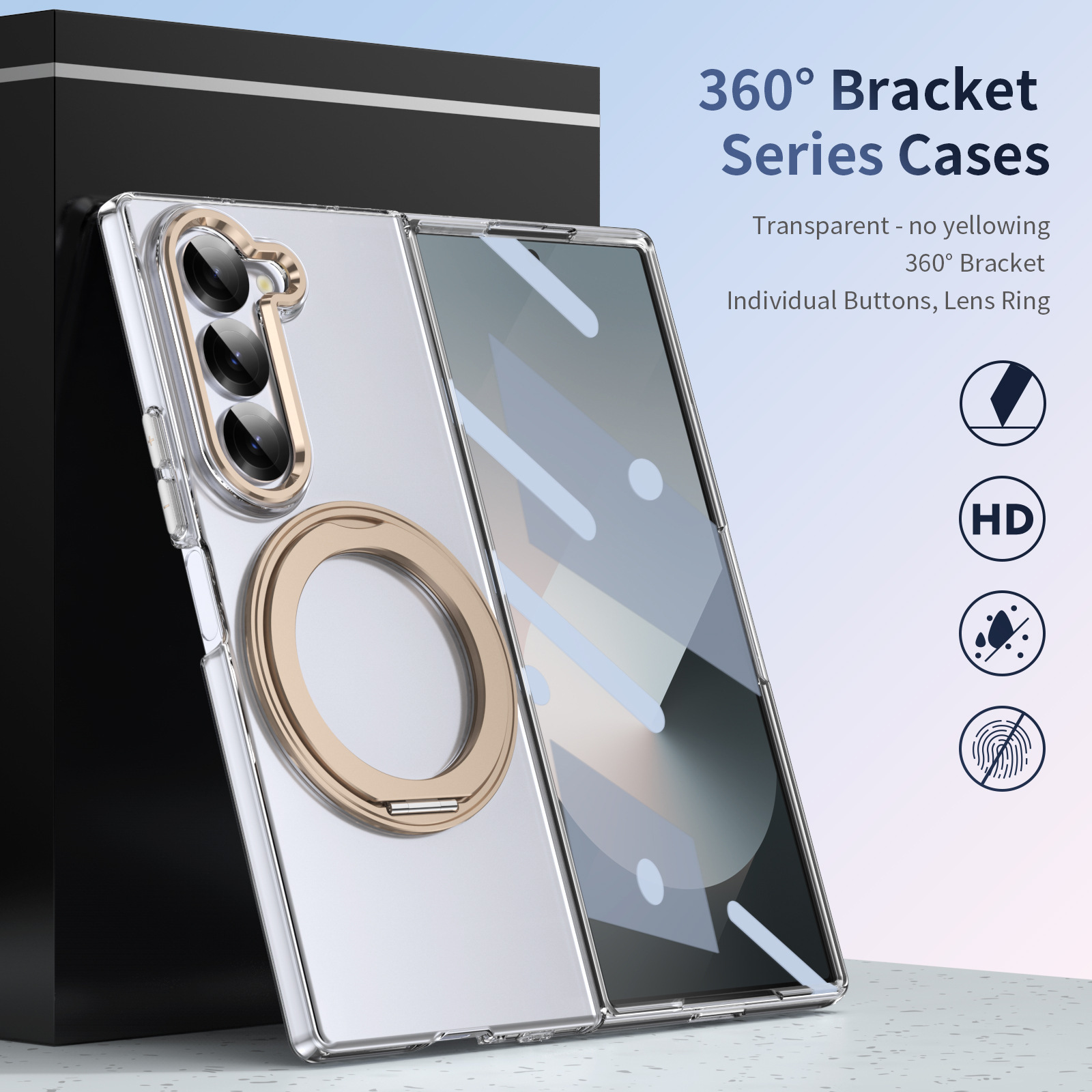 Compatible with Samsung ZFold 8/7 phone case, 6/5 magnetic rotating stand, wireless charging, 4/3 integrated case and screen protector.