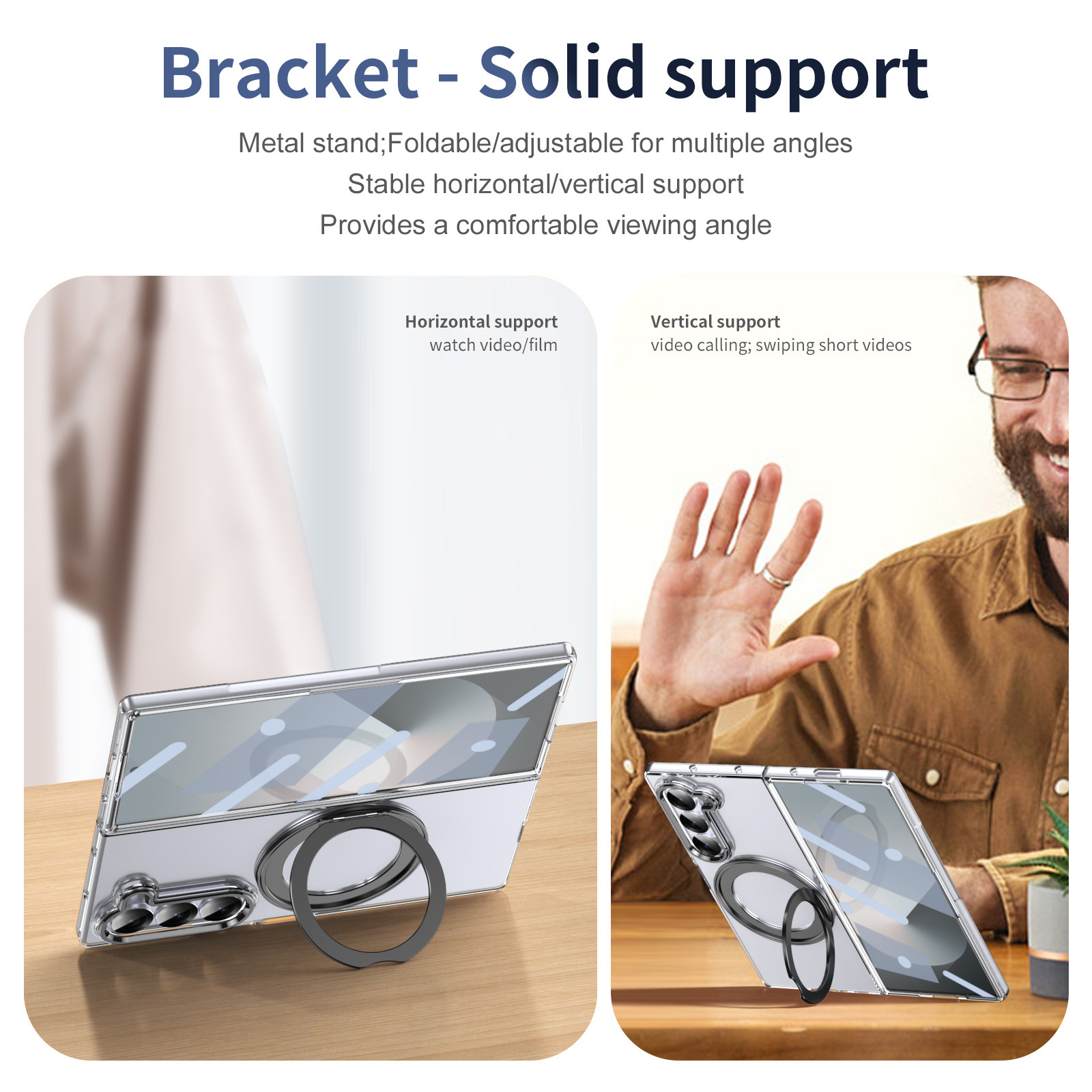 Compatible with Samsung ZFold 8/7 phone case, 6/5 magnetic rotating stand, wireless charging, 4/3 integrated case and screen protector.