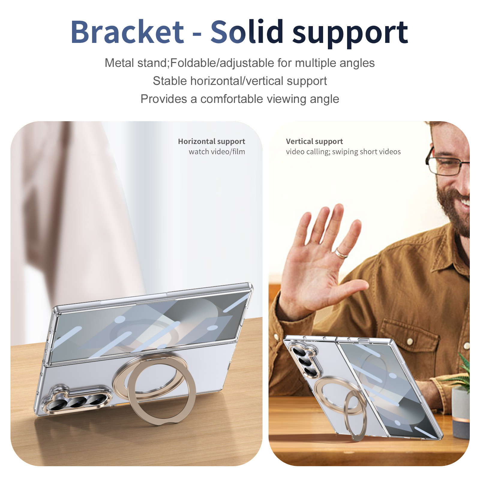 Compatible with Samsung ZFold 8/7 phone case, 6/5 magnetic rotating stand, wireless charging, 4/3 integrated case and screen protector.