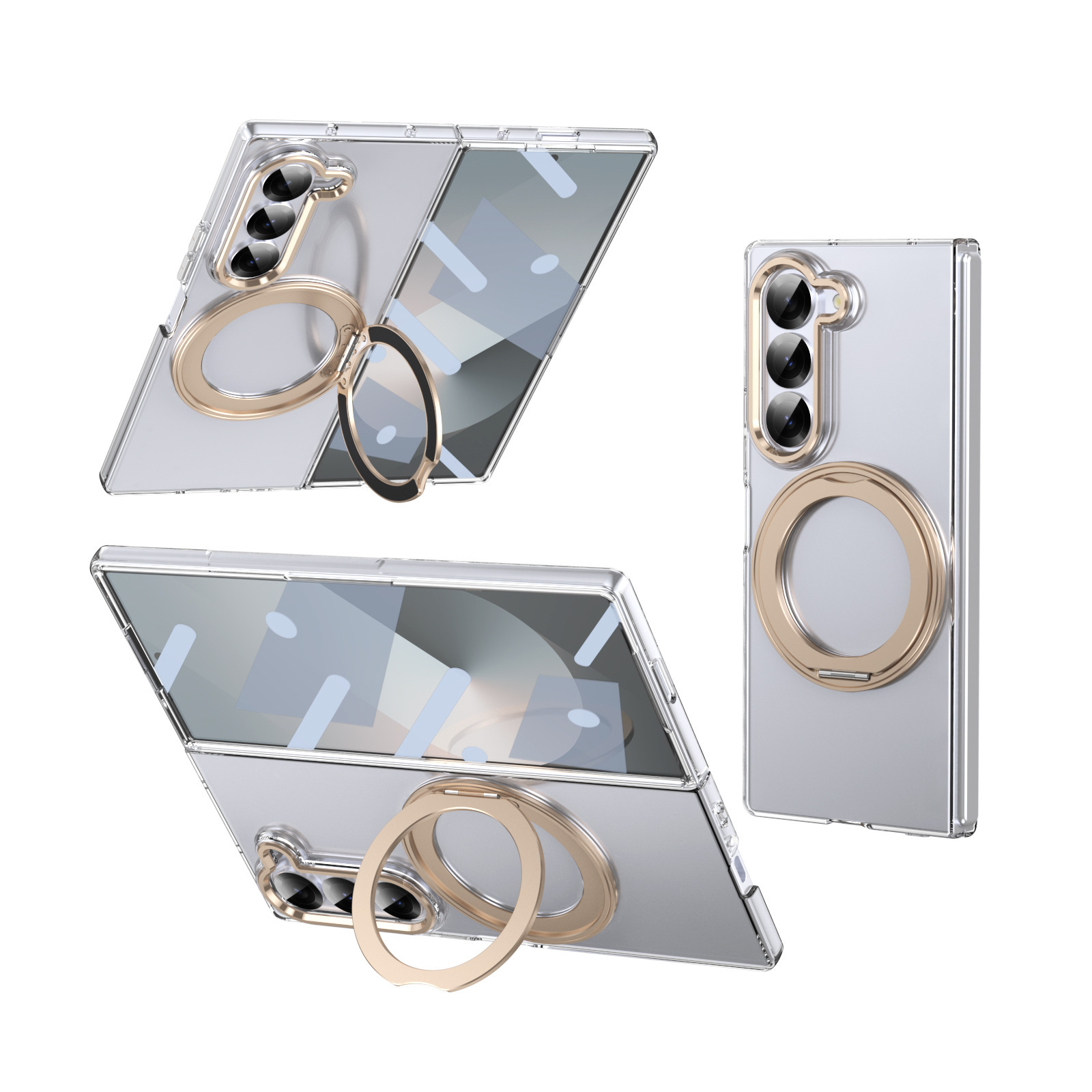 Compatible with Samsung ZFold 8/7 phone case, 6/5 magnetic rotating stand, wireless charging, 4/3 integrated case and screen protector.