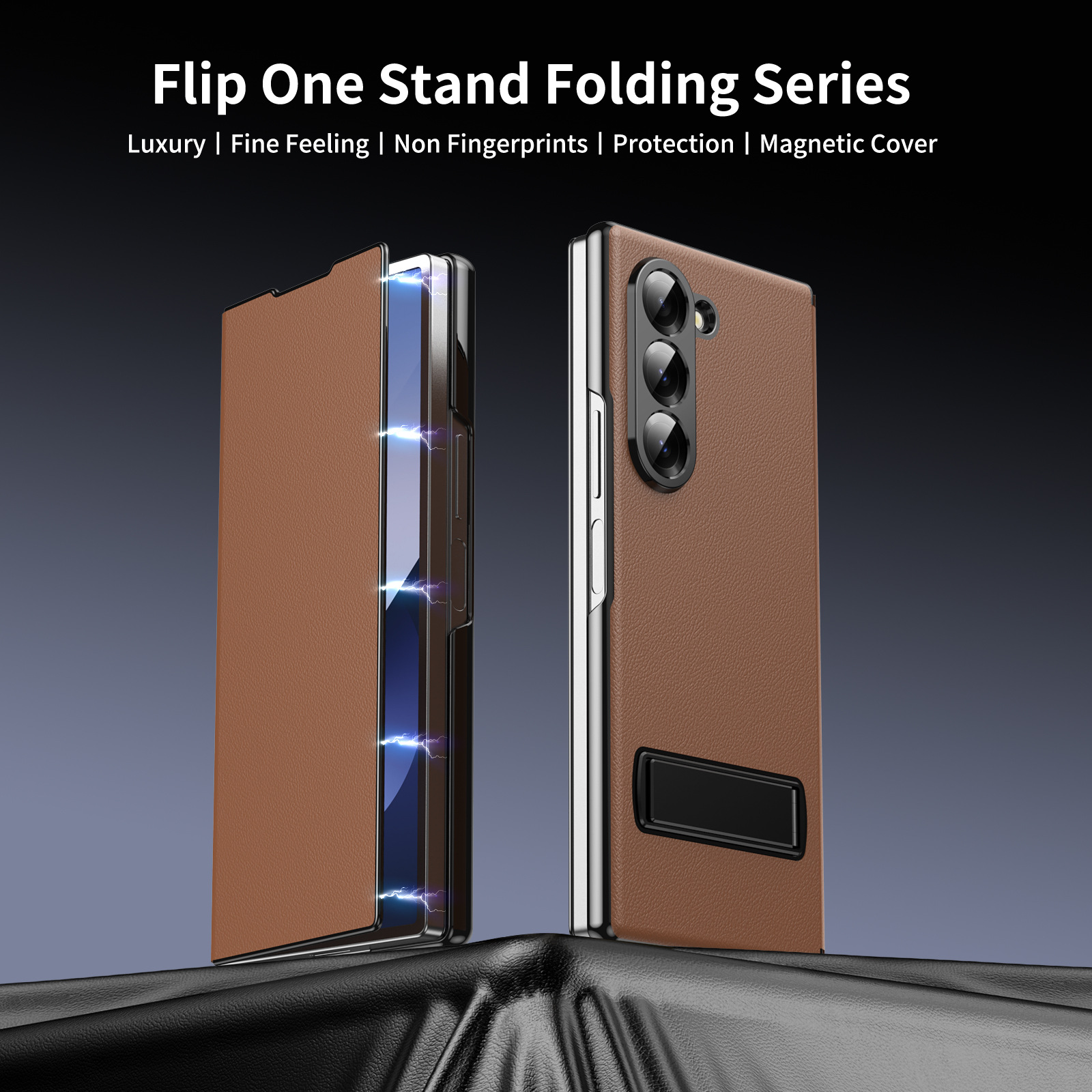 Compatible with Samsung Z Fold8 Ultra phone case 7/6/5 flip leather case stand 4/3 business full-coverage protective case
