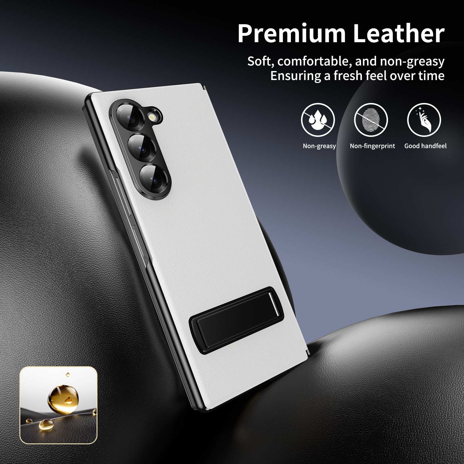 Compatible with Samsung Z Fold8 Ultra phone case 7/6/5 flip leather case stand 4/3 business full-coverage protective case