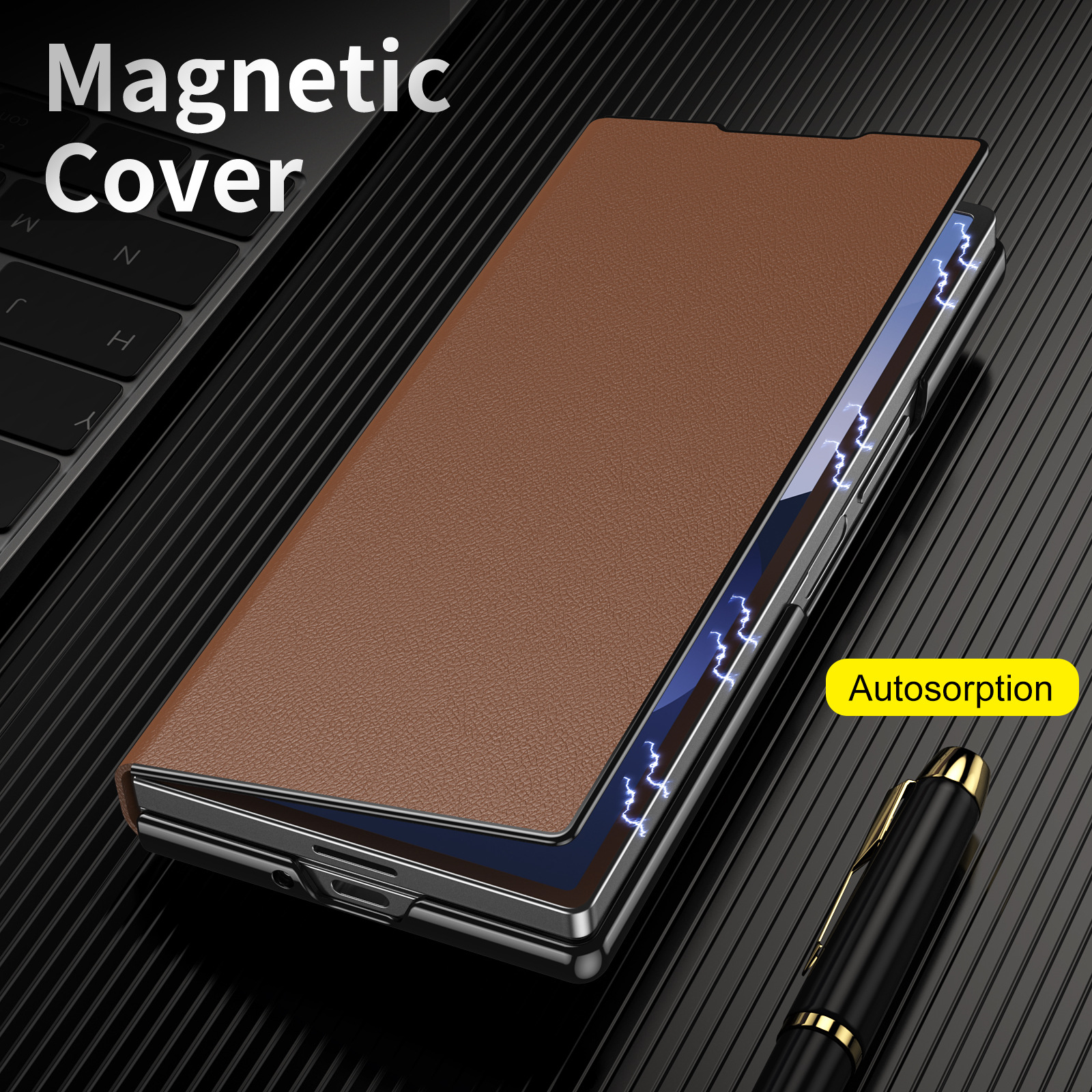 Compatible with Samsung Z Fold8 Ultra phone case 7/6/5 flip leather case stand 4/3 business full-coverage protective case