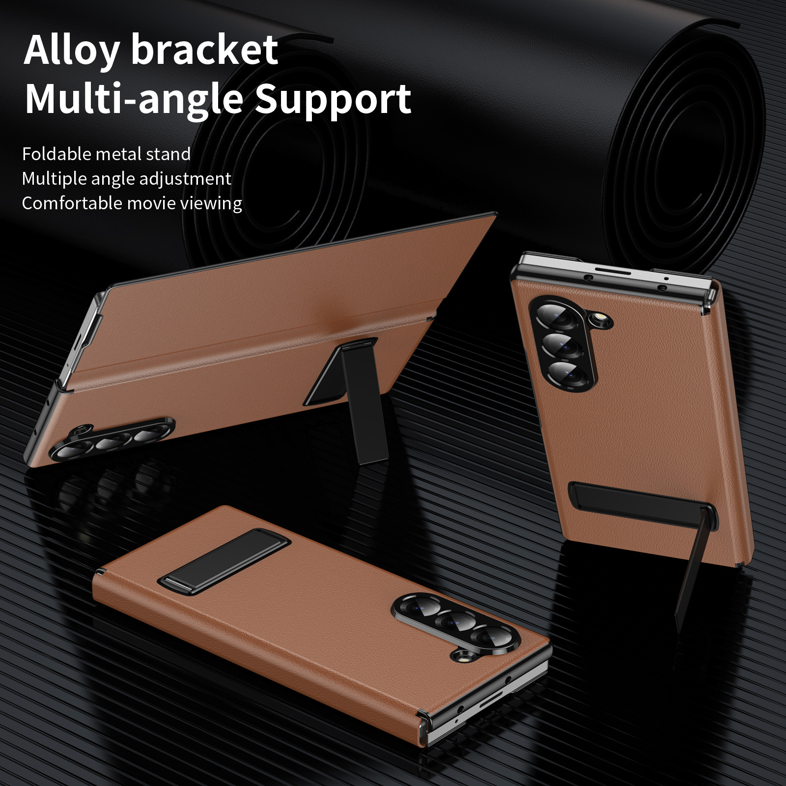 Compatible with Samsung Z Fold8 Ultra phone case 7/6/5 flip leather case stand 4/3 business full-coverage protective case