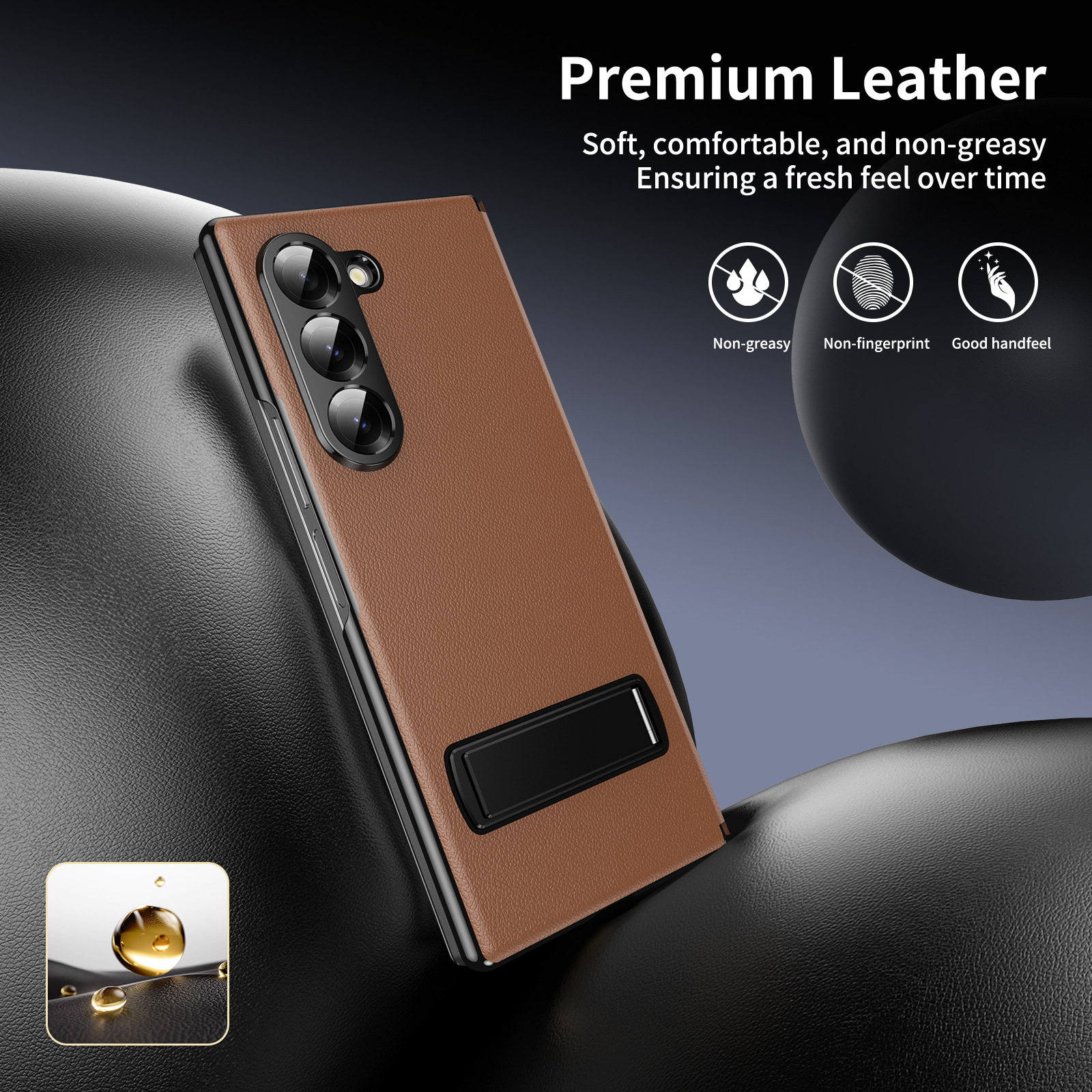 Compatible with Samsung Z Fold8 Ultra phone case 7/6/5 flip leather case stand 4/3 business full-coverage protective case