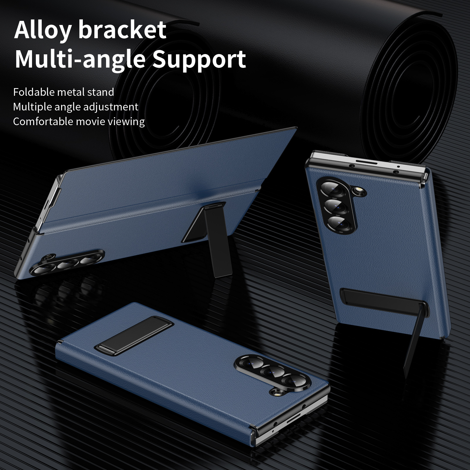 Compatible with Samsung Z Fold8 Ultra phone case 7/6/5 flip leather case stand 4/3 business full-coverage protective case